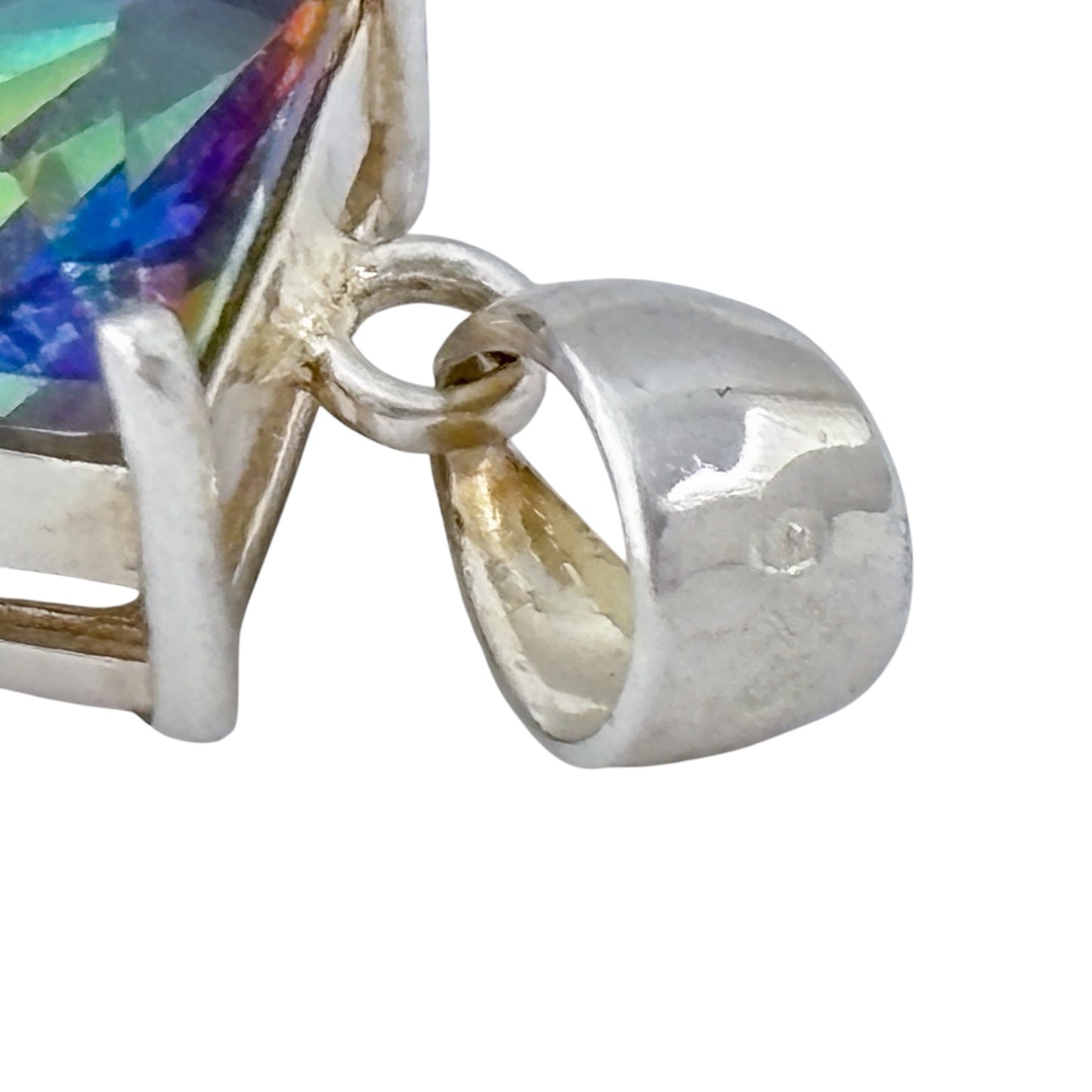 Vintage Sterling Silver 925 Mystic Quartz Pendant