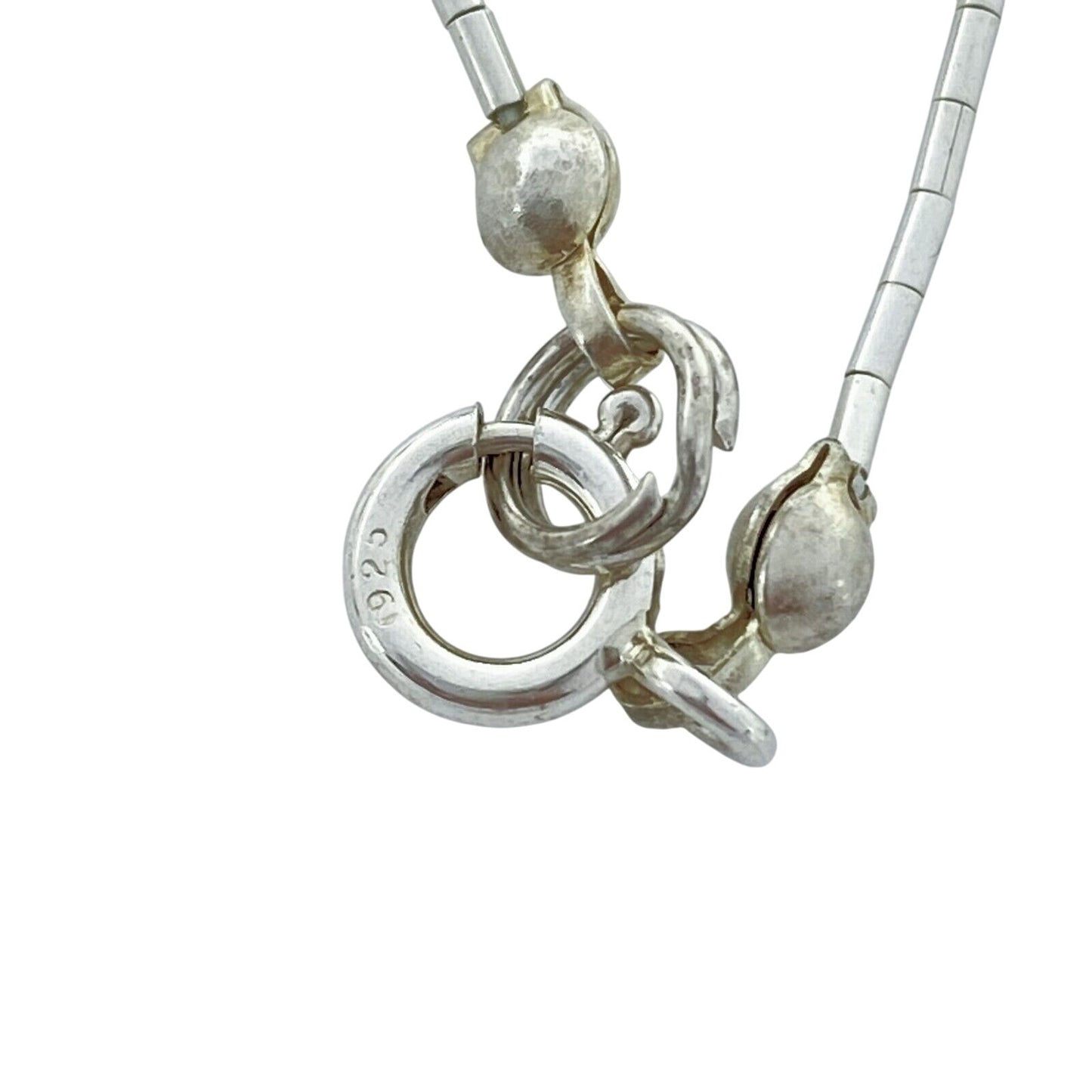 Vintage Sterling Silver 925 Gold Cat’s Eye Necklace 16"