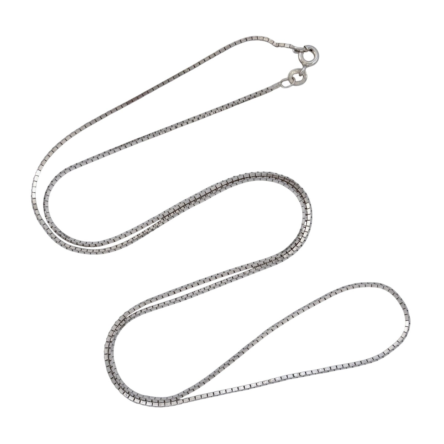 Vintage Sterling Silver 925 Mirror Box Link Chain Necklace 24"