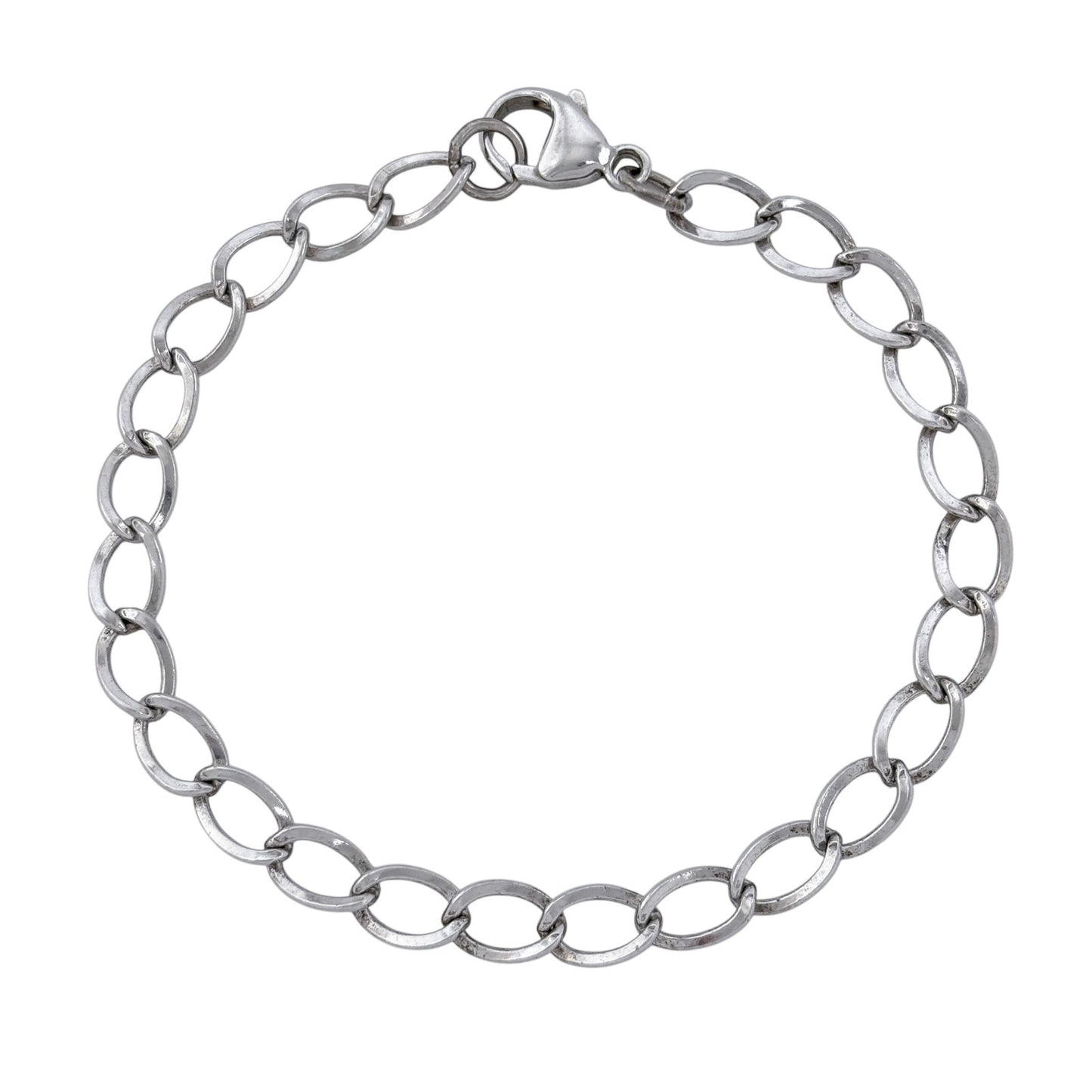Vintage Sterling Silver 925 Oval Link Chain Bracelet 7"