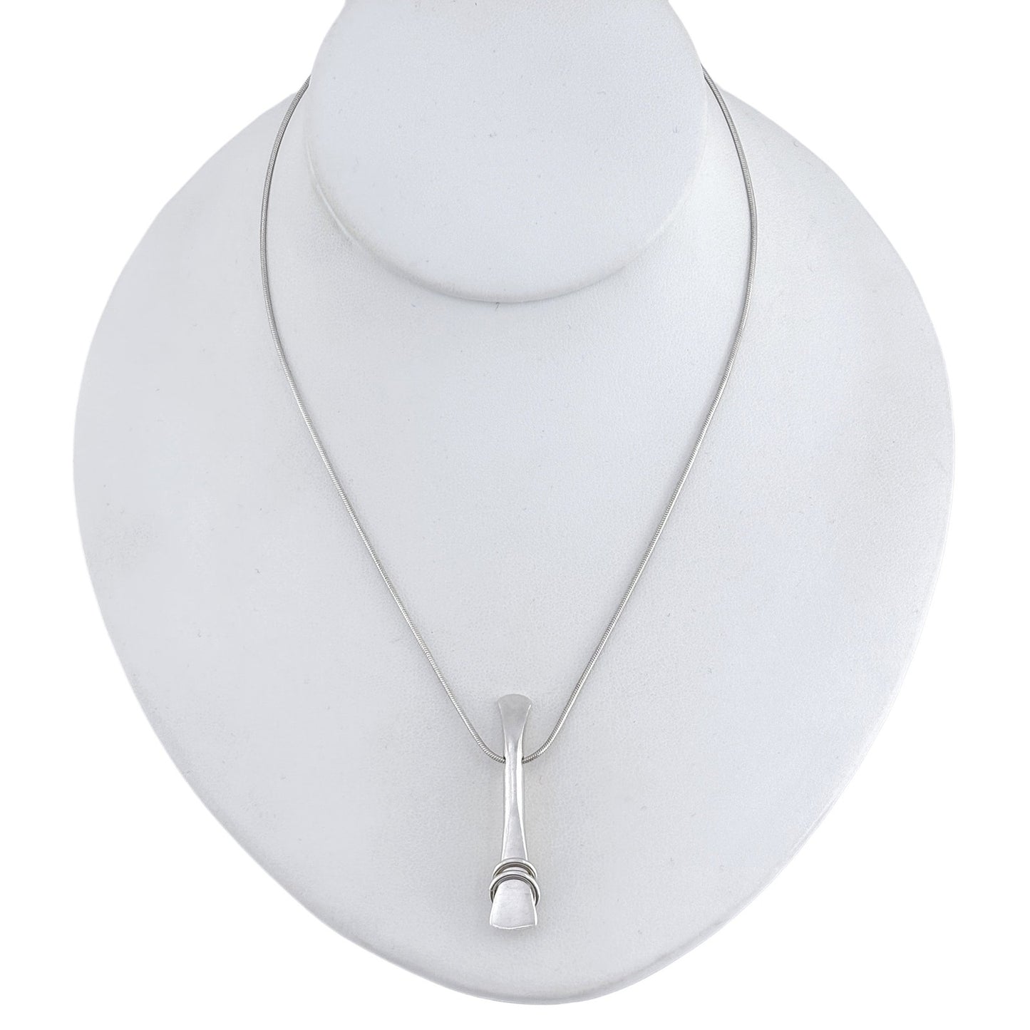 Vintage Sterling Silver 925 Modern Pendant Necklace 16"