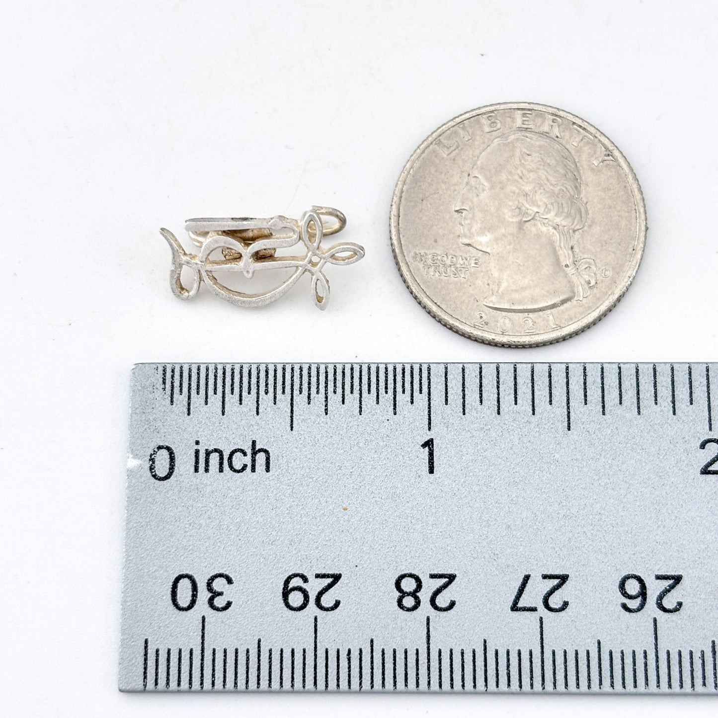 Vintage Sterling Silver 925 Monogram Letter R Brooch