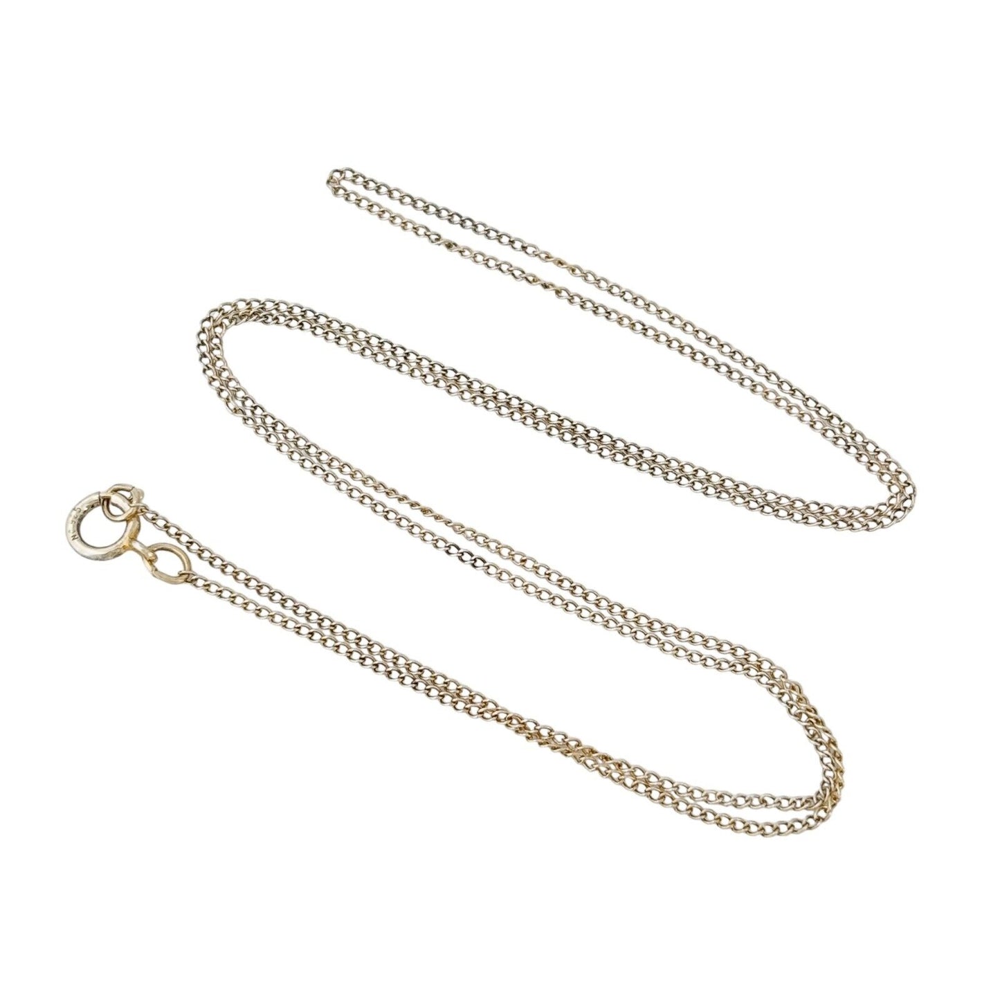 Vintage Sterling Silver 925 Gold-Tone Cable Chain Necklace 18.5"