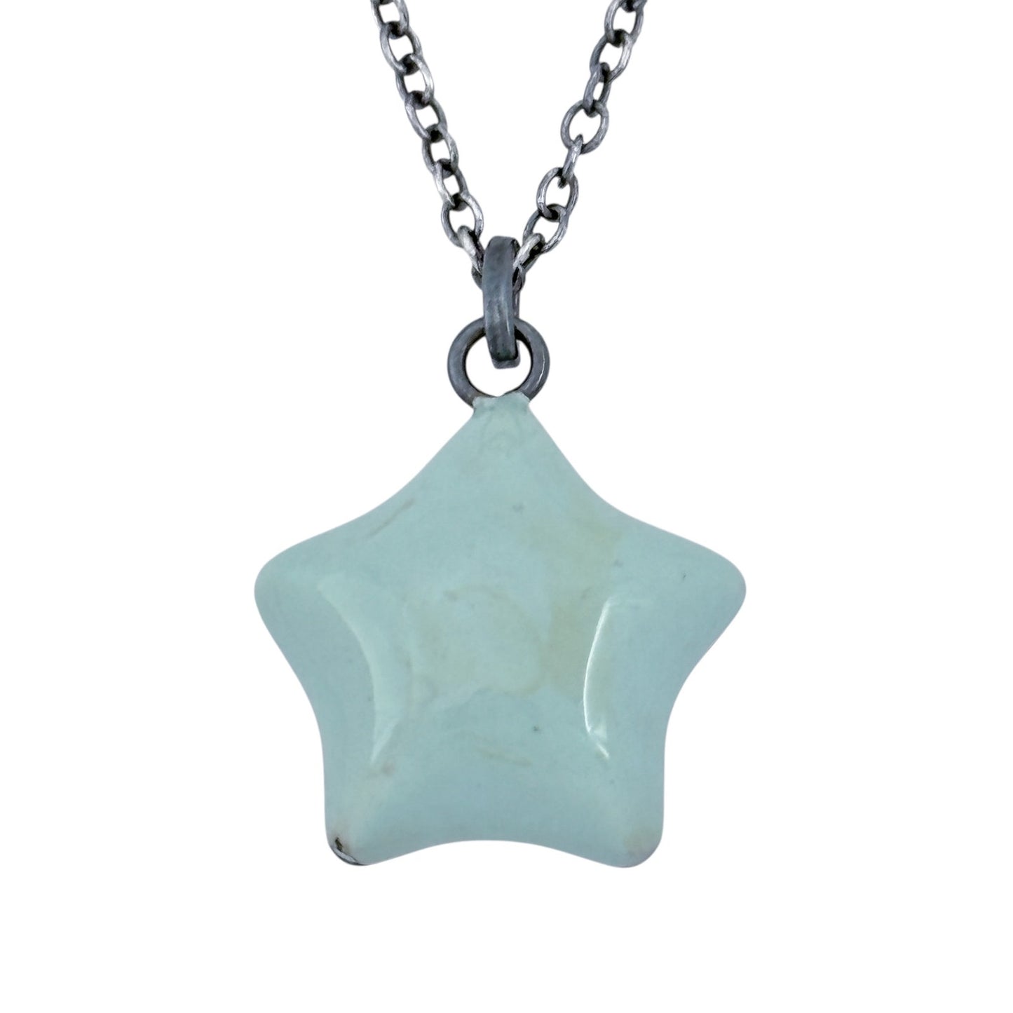 Vintage Sterling Silver 925 Blue Star Reversable Pendant Necklace 16"-18"