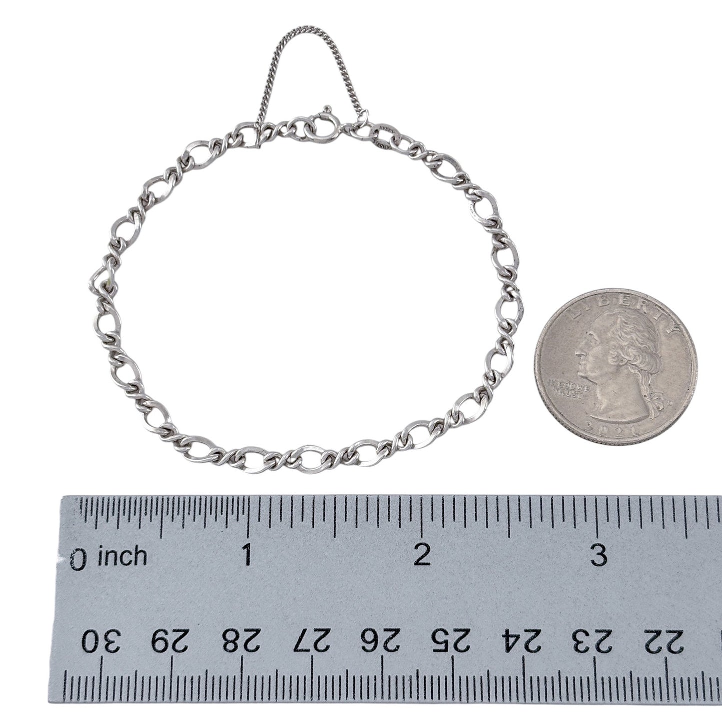 Vintage Avery Sterling Silver 925 Chain Bracelet 7"