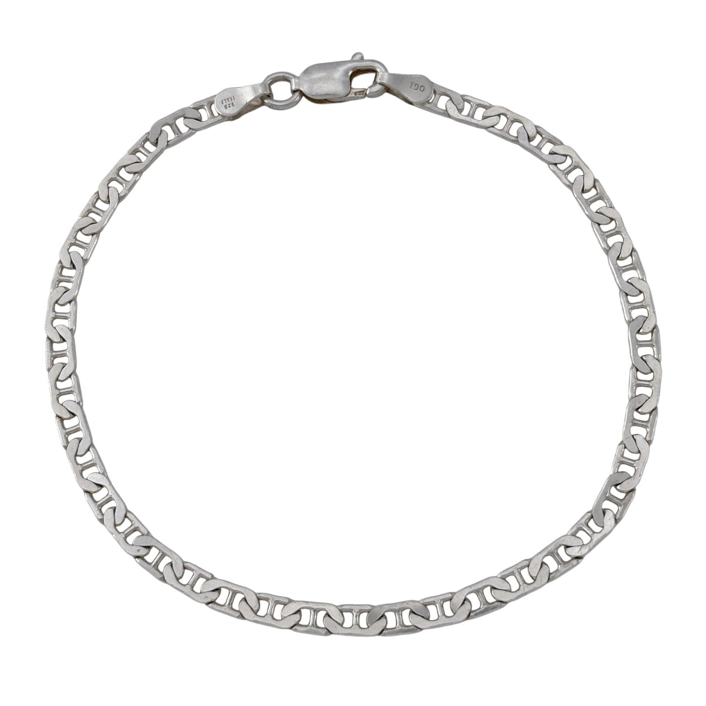 Vintage Sterling Silver 925 Italian Anchor Chain Bracelet 7"