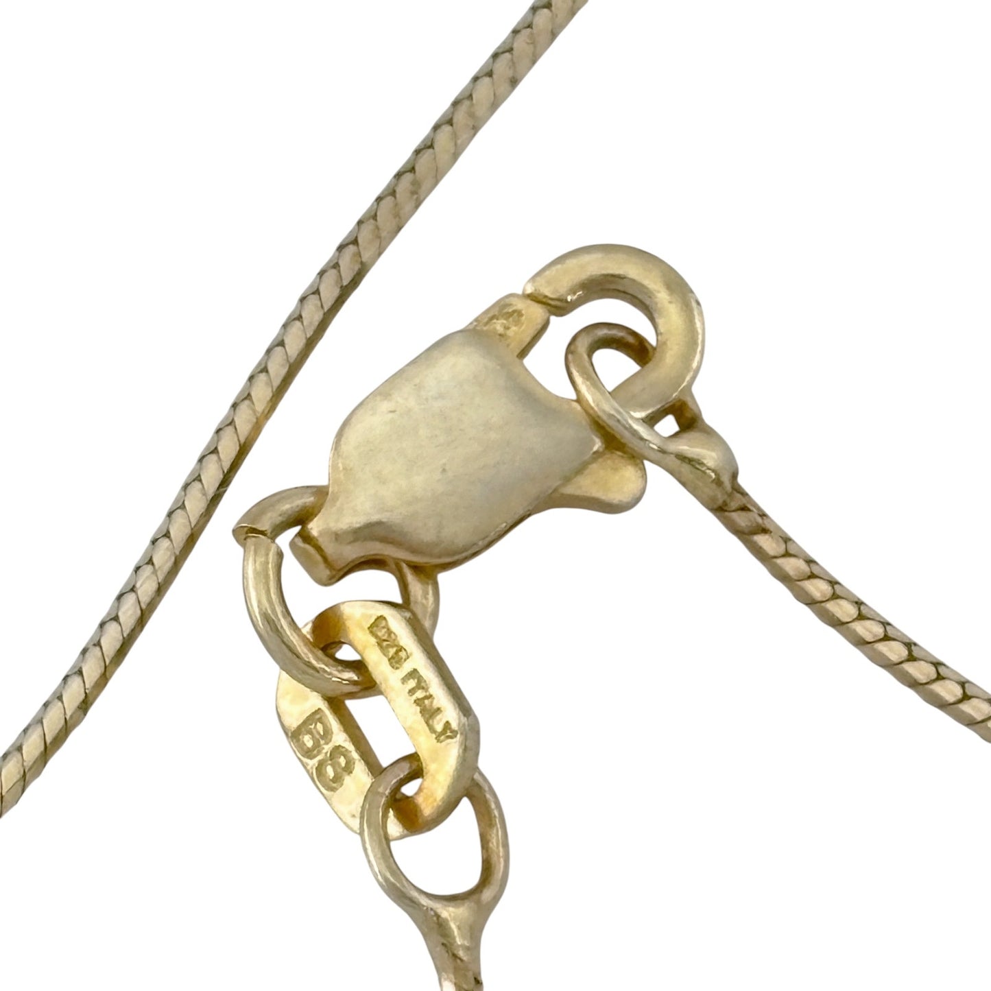 Vintage Italy Gold-Tone Sterling Silver 925 Snake Chain Necklace 18"