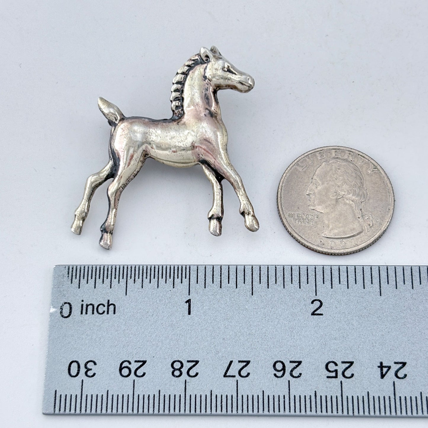 Vintage Sterling Silver 925 Horse Foal Brooch