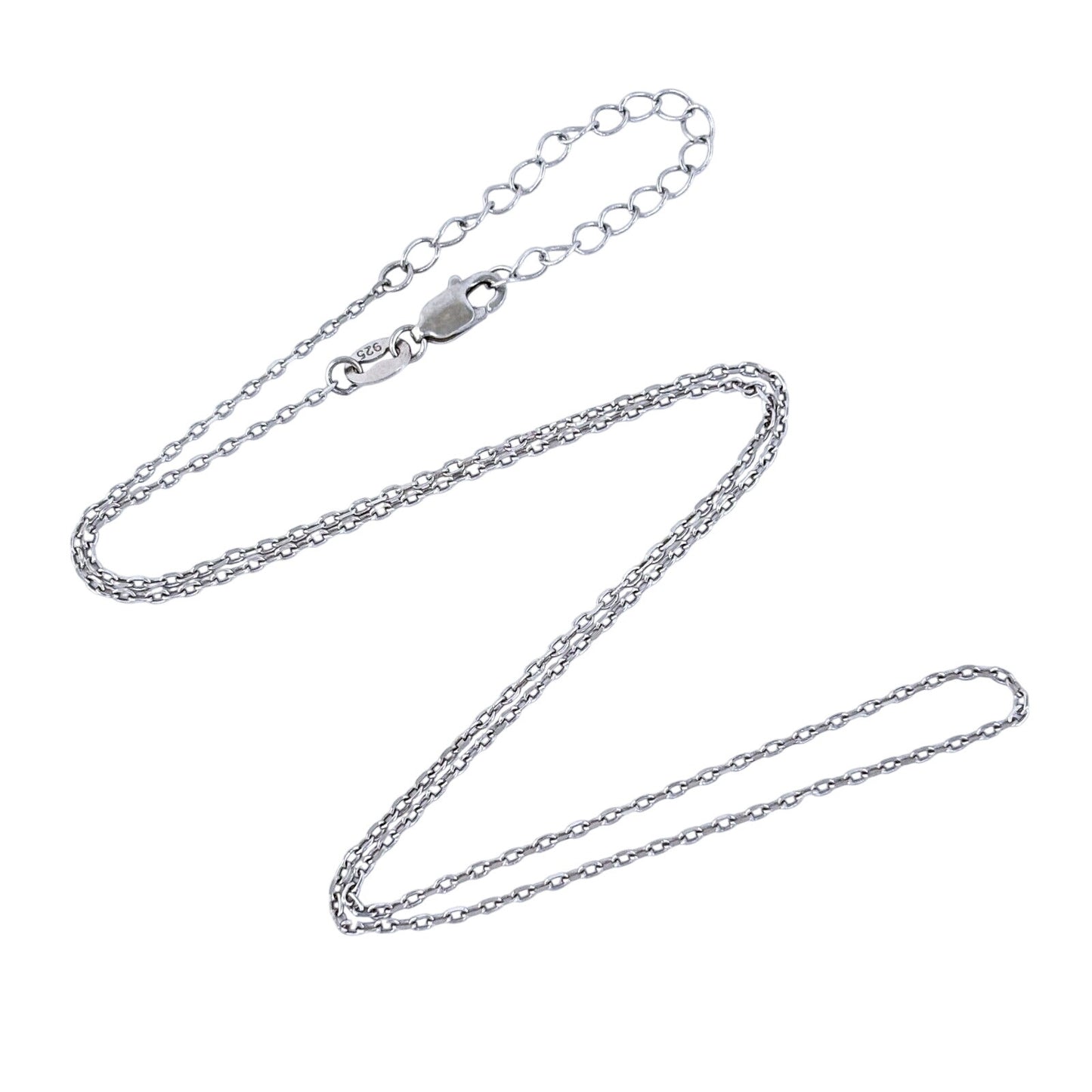 Vintage Sterling Silver 925 0.8mm Adjustable Cable Chain Necklace 16"-18"