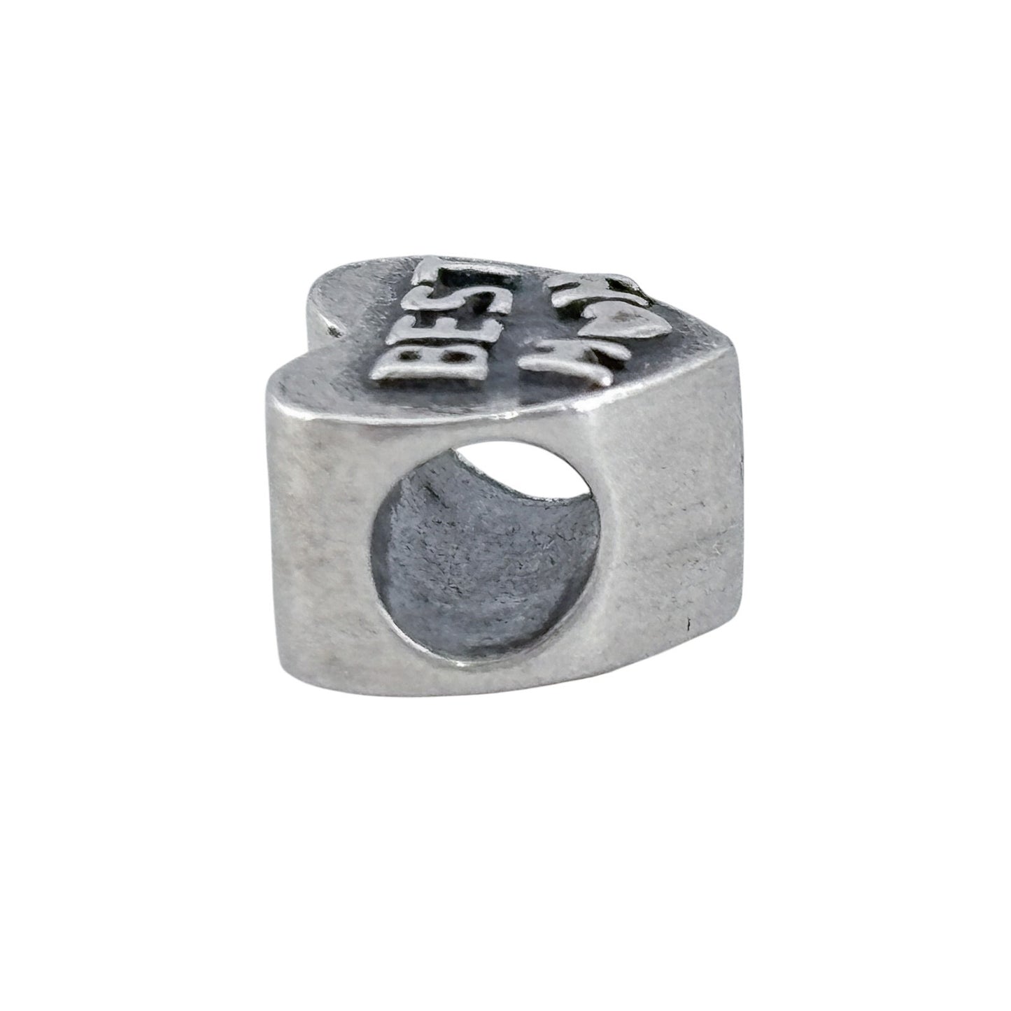 Vintage Sterling Silver 925 Best Mom Heart Slide Charm