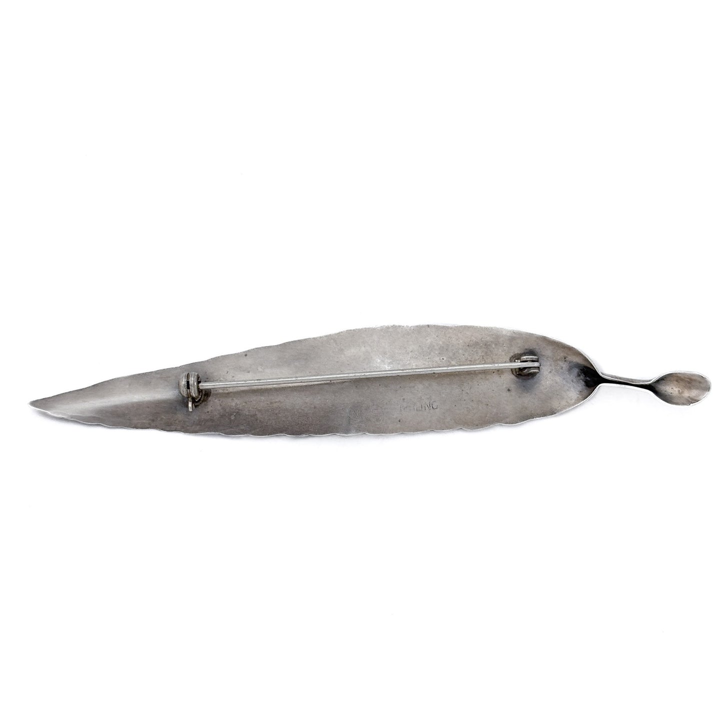 Vintage NYE Sterling Silver 925 Feather Brooch