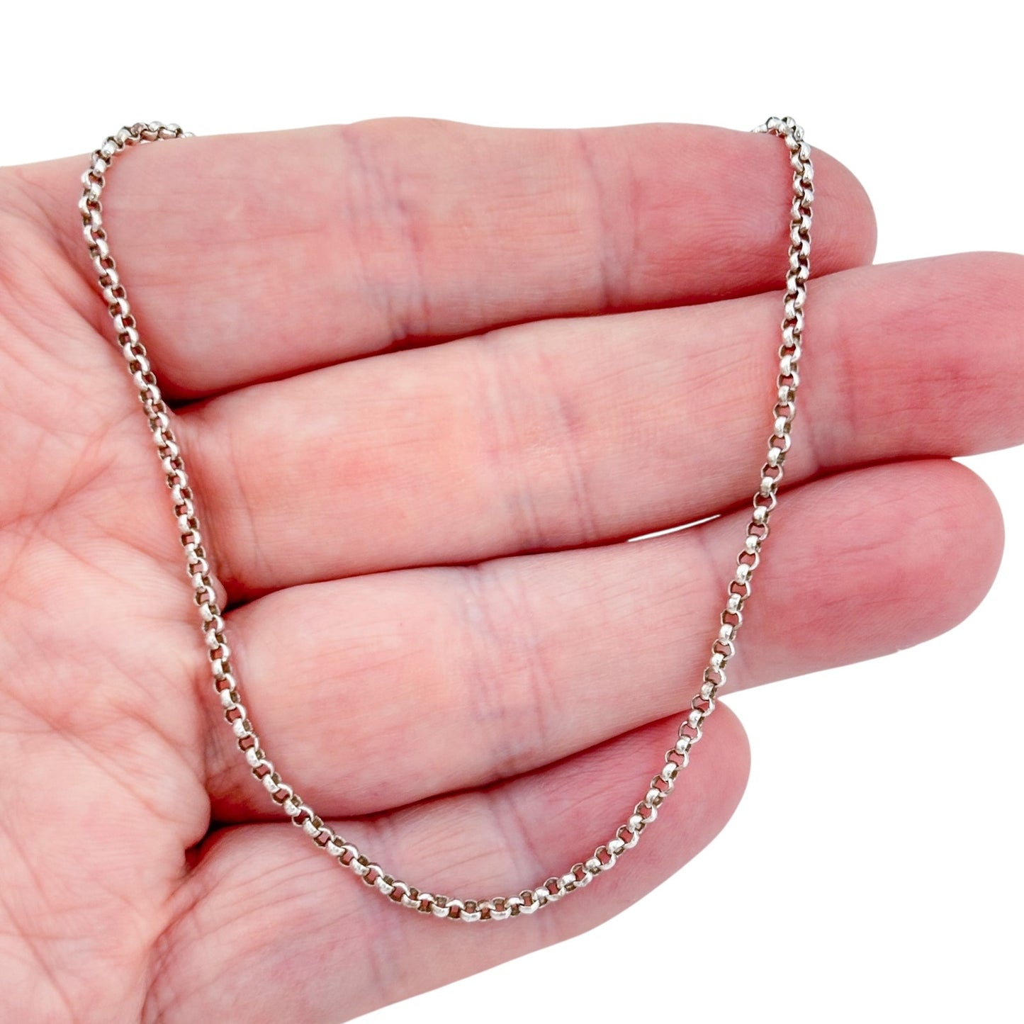 Vintage Sterling Silver 925 Box Chain Anklet 10.5"