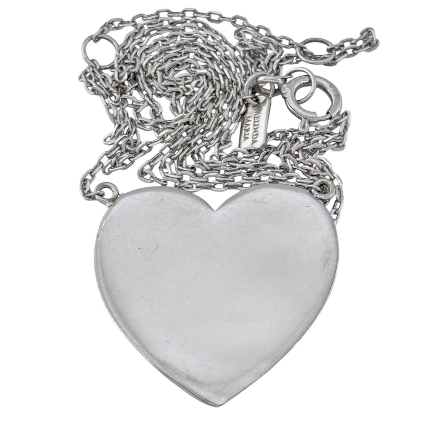 Vintage Melinda Maria Sterling Silver 925 Heart Pendant Necklace 17-18-19"
