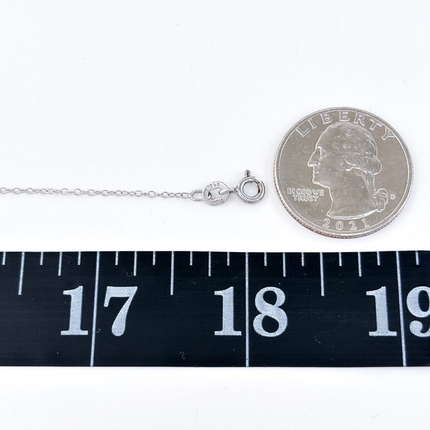 Vintage Sterling Silver 925 Cable Chain Necklace 18"