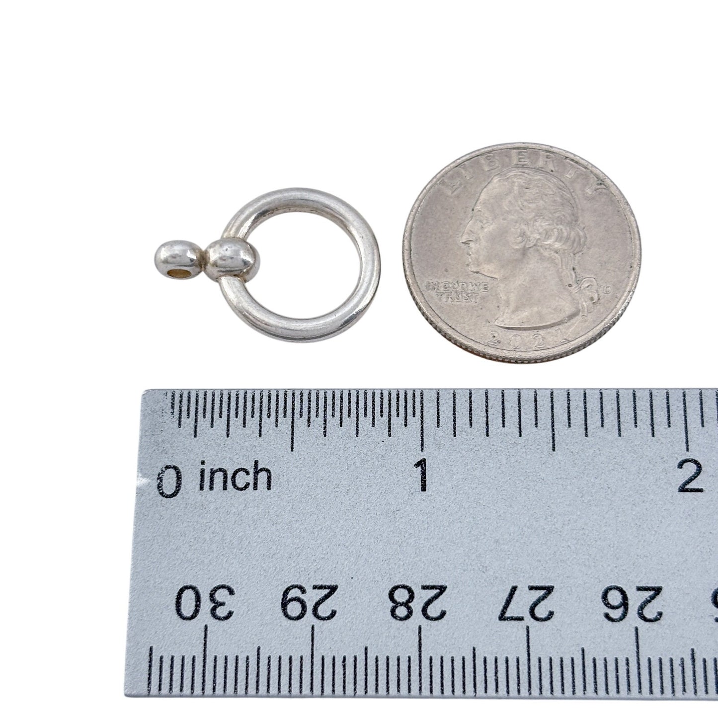 Vintage Sterling Silver 925 Circular Ring Pendant