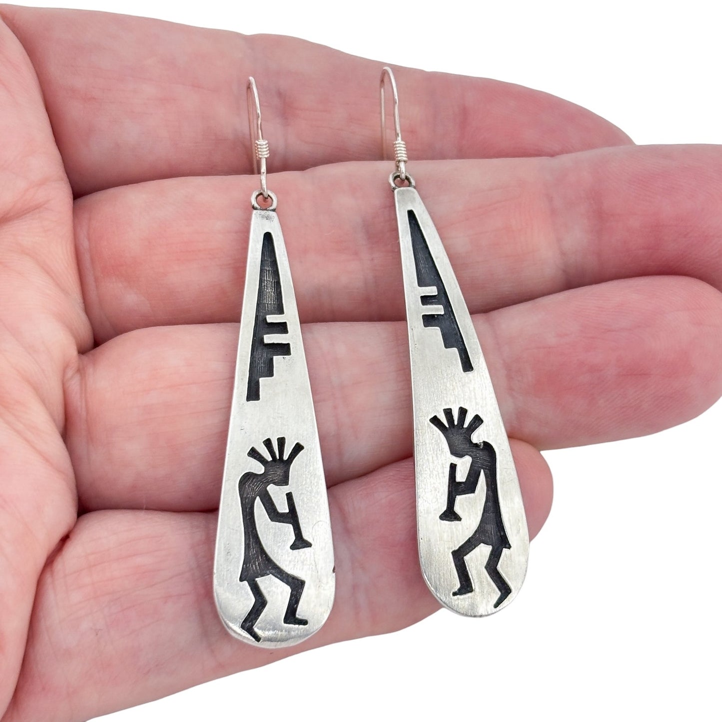 Vintage Sterling Silver 925 Kokopelli Dangle Earrings