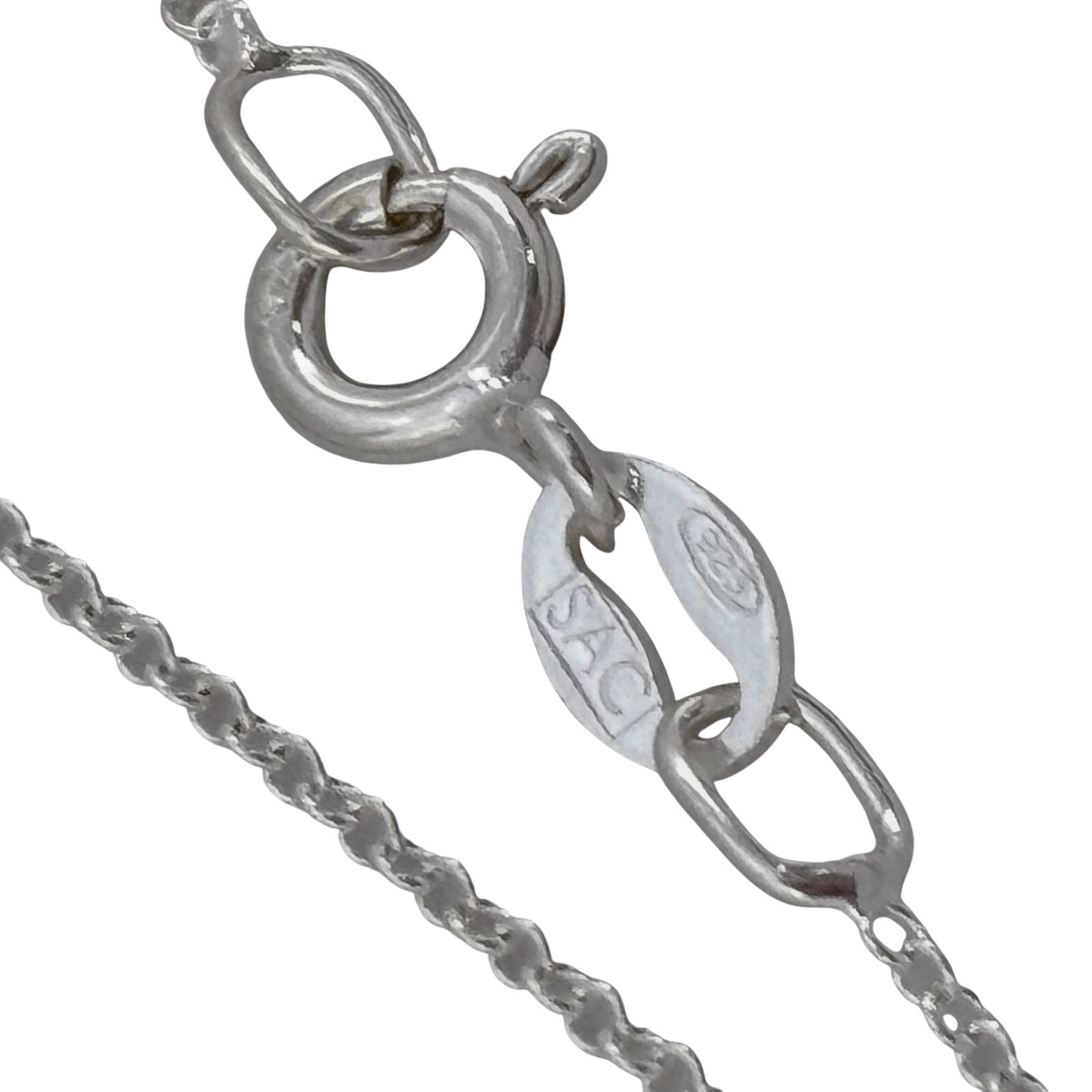 Vintage Sterling Silver 925 Round Link Chain Necklace 18"
