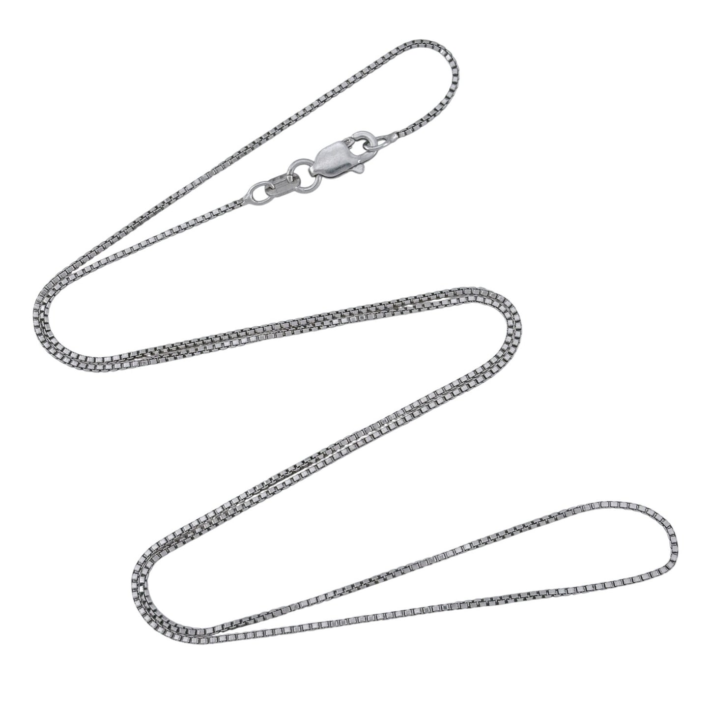 Vintage Italian Sterling Silver 925 Box Chain Necklace 18"