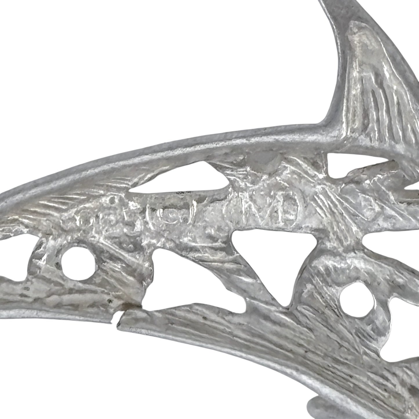 Vintage Sterling Silver 925 Filigree Dolphin Pendant