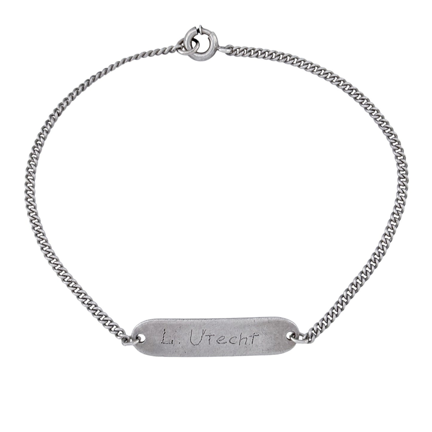 Vintage Sterling Silver 925 L. Utecht ID Bracelet 6.5"