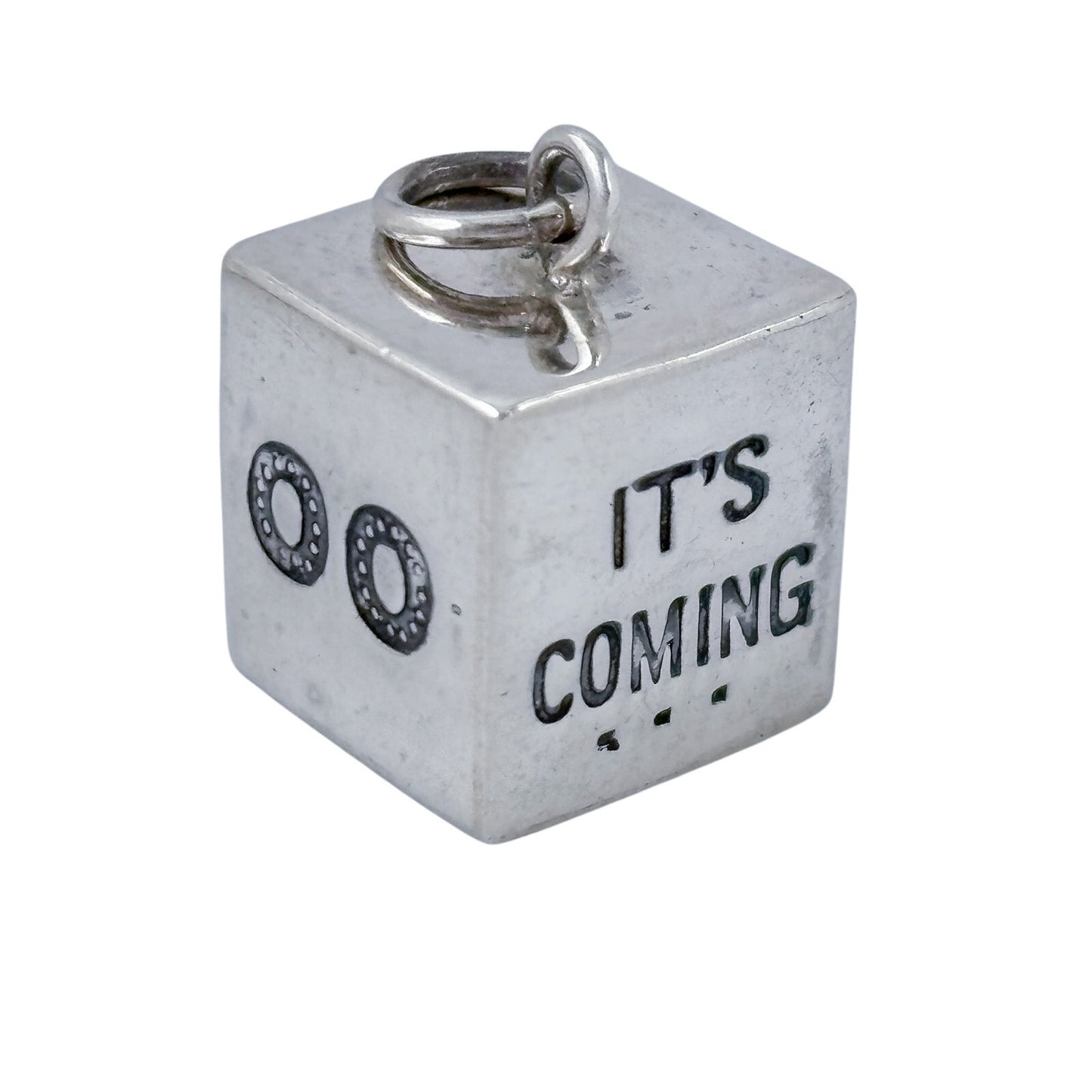 Vitnage Sterling Silver 925 Y2K Millennium Cube Pendant