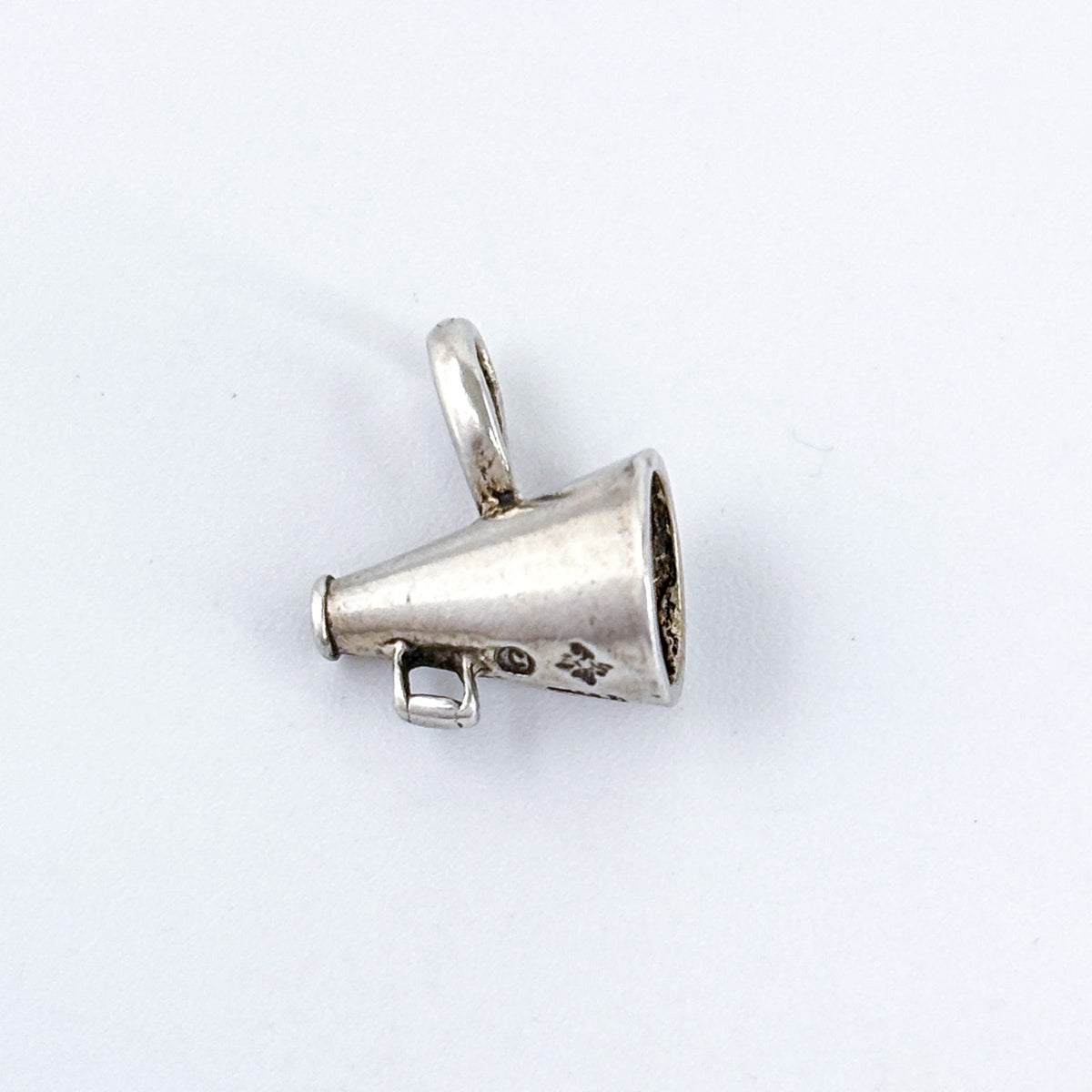 Vintage Sterling Silver 925 Cheer Megaphone Charm Pendant