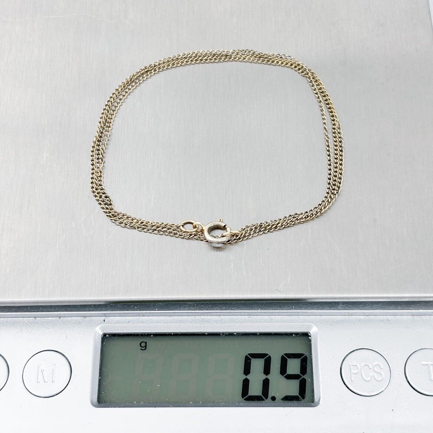Vintage Sterling Silver 925 Gold-Tone Cable Chain Necklace 18.5"