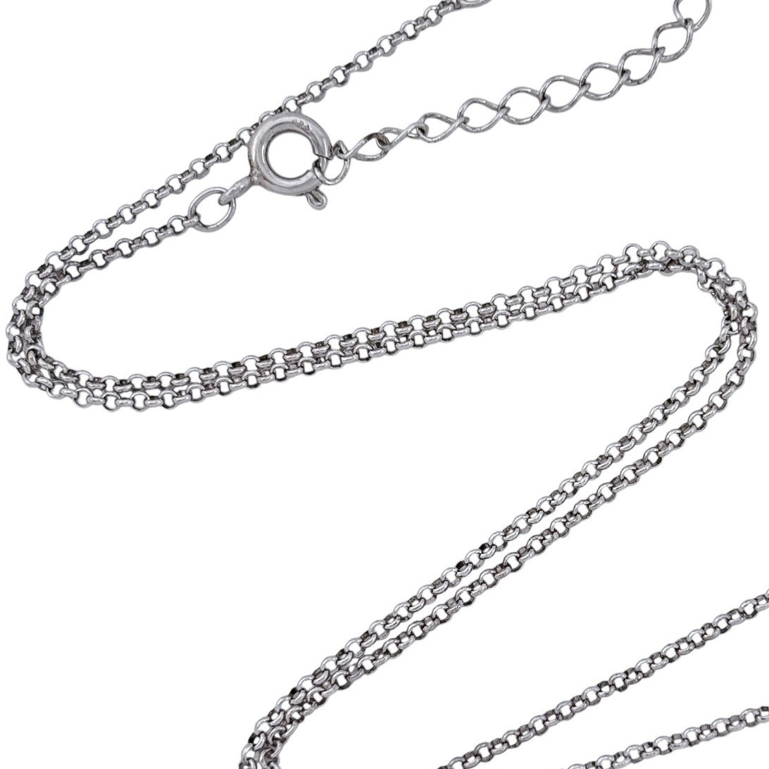 Vintage Sterling Silver 925 Rolo Link Chain Necklace 16"-18"