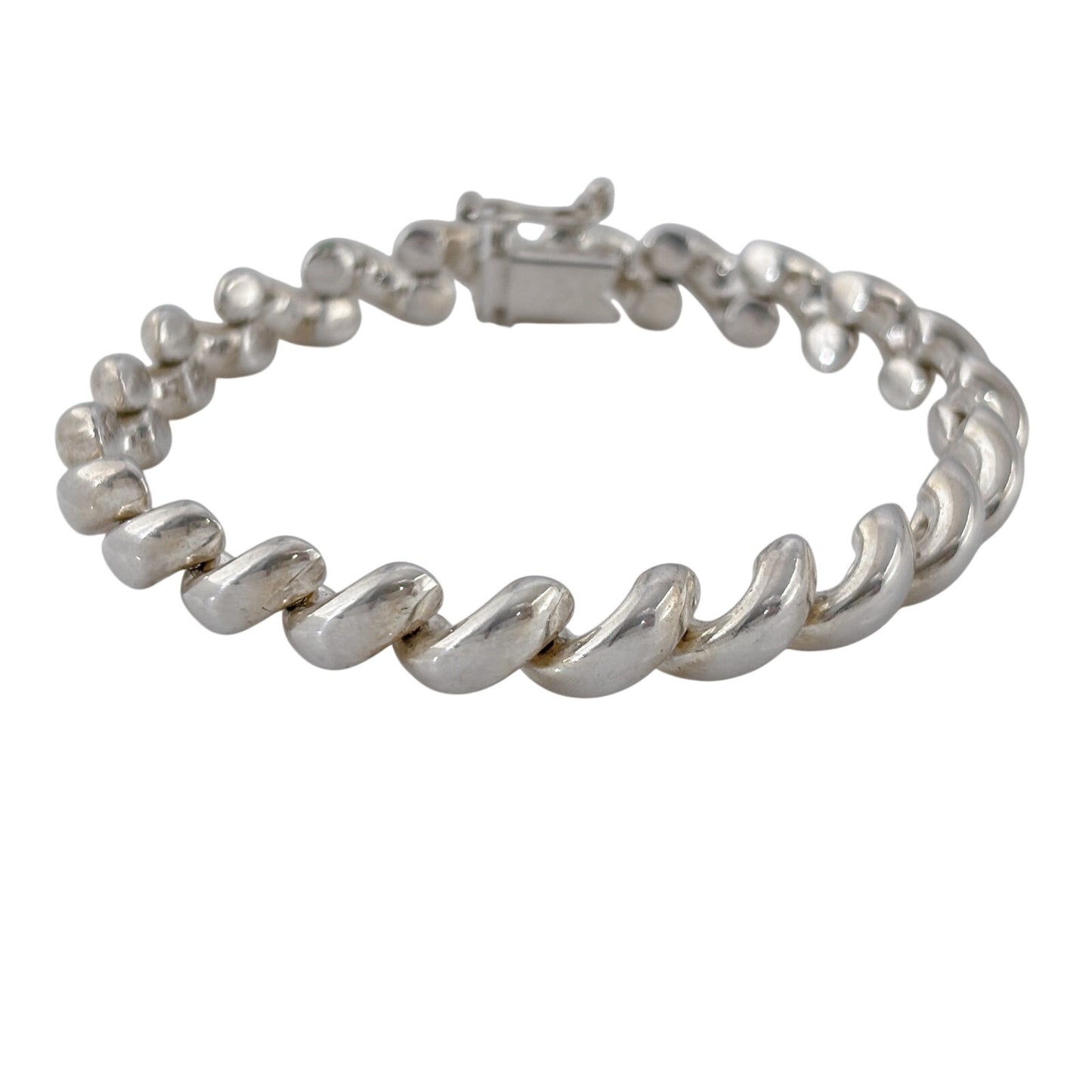 Vintage Italian Milor Sterling Silver 925 San Marco Link Bracelet 7"