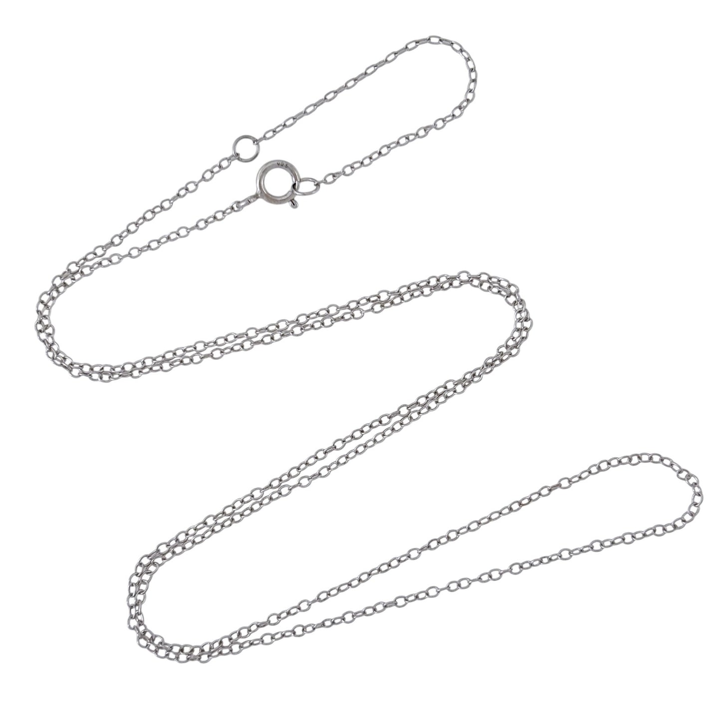 Vintage Sterling Silver 925 Cable Link Chain Necklace 17"-19"
