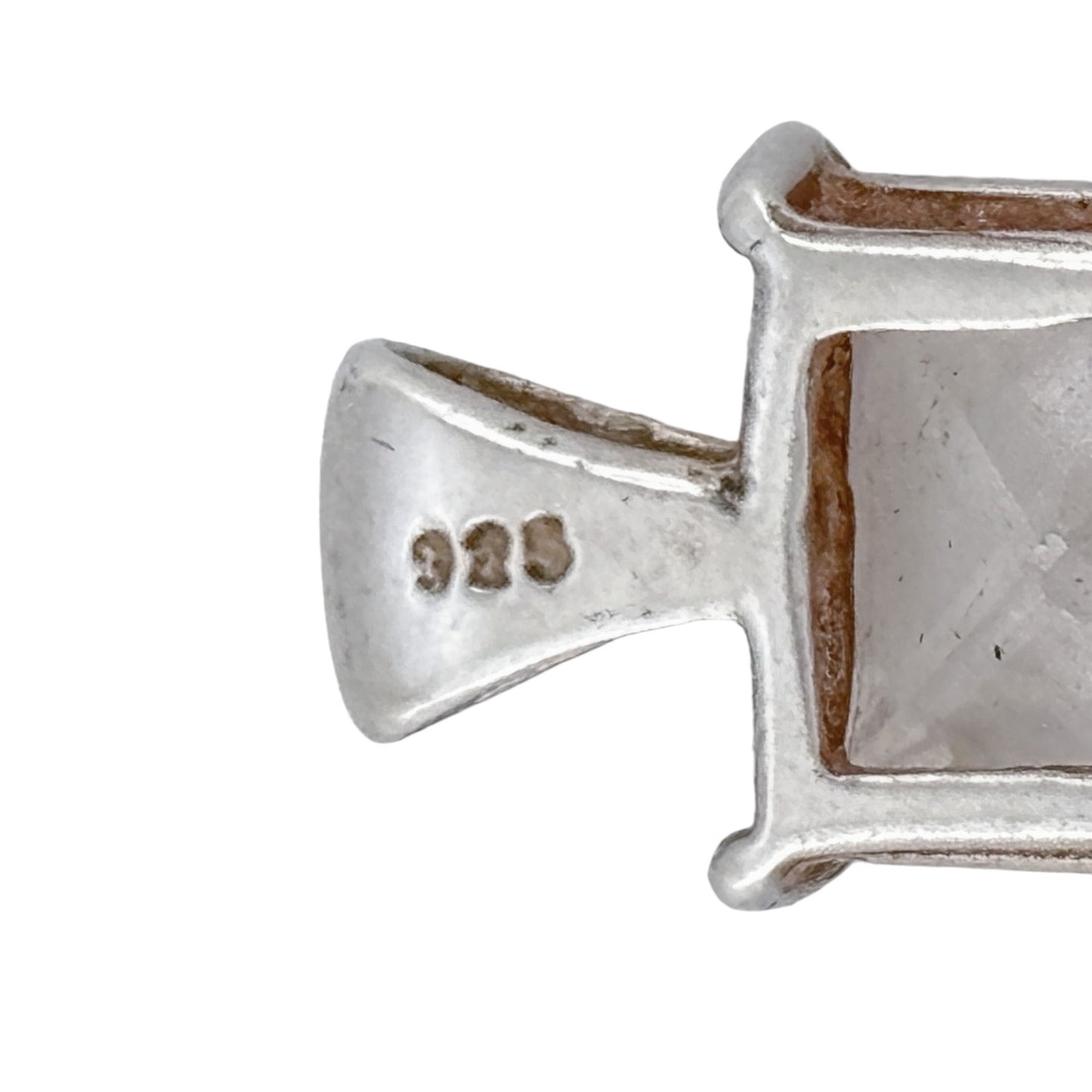 Vintage Sterling Silver 925 Cubic Zirconia Square Pendant