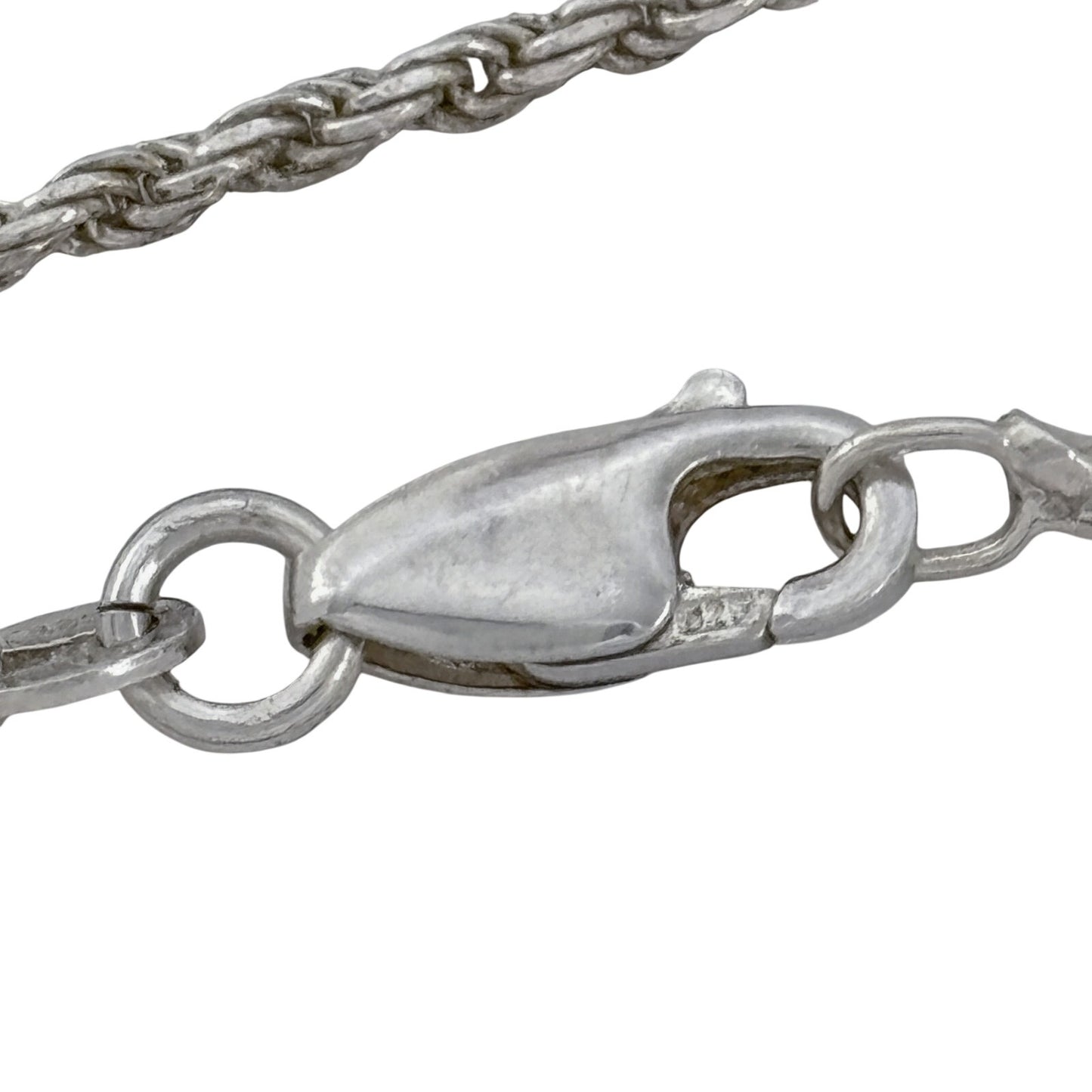 Vintage Italian Sterling Silver 925 Rope Link Chain Necklace 18"