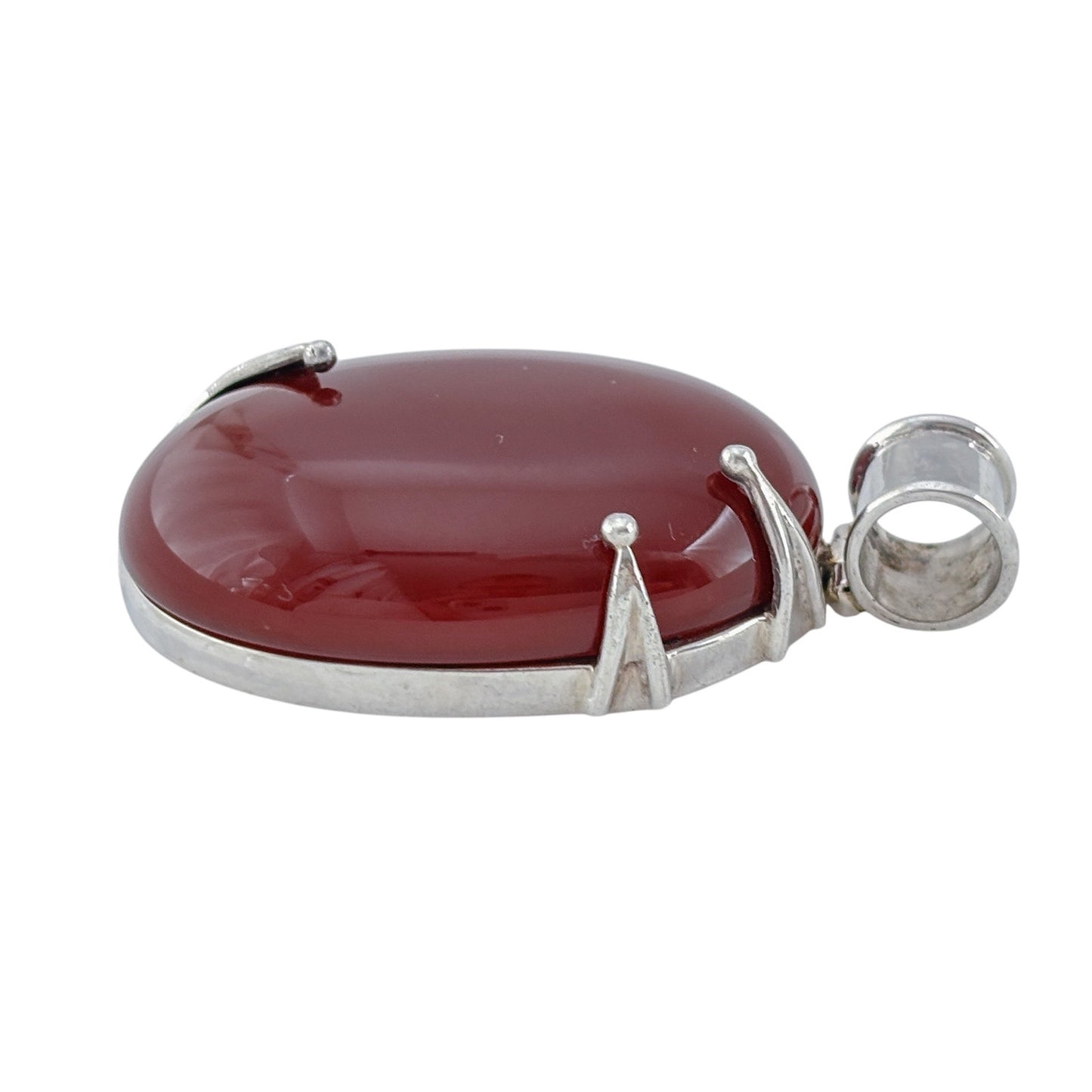 Vintage Sterling Silver 925 Carnelian Pendant