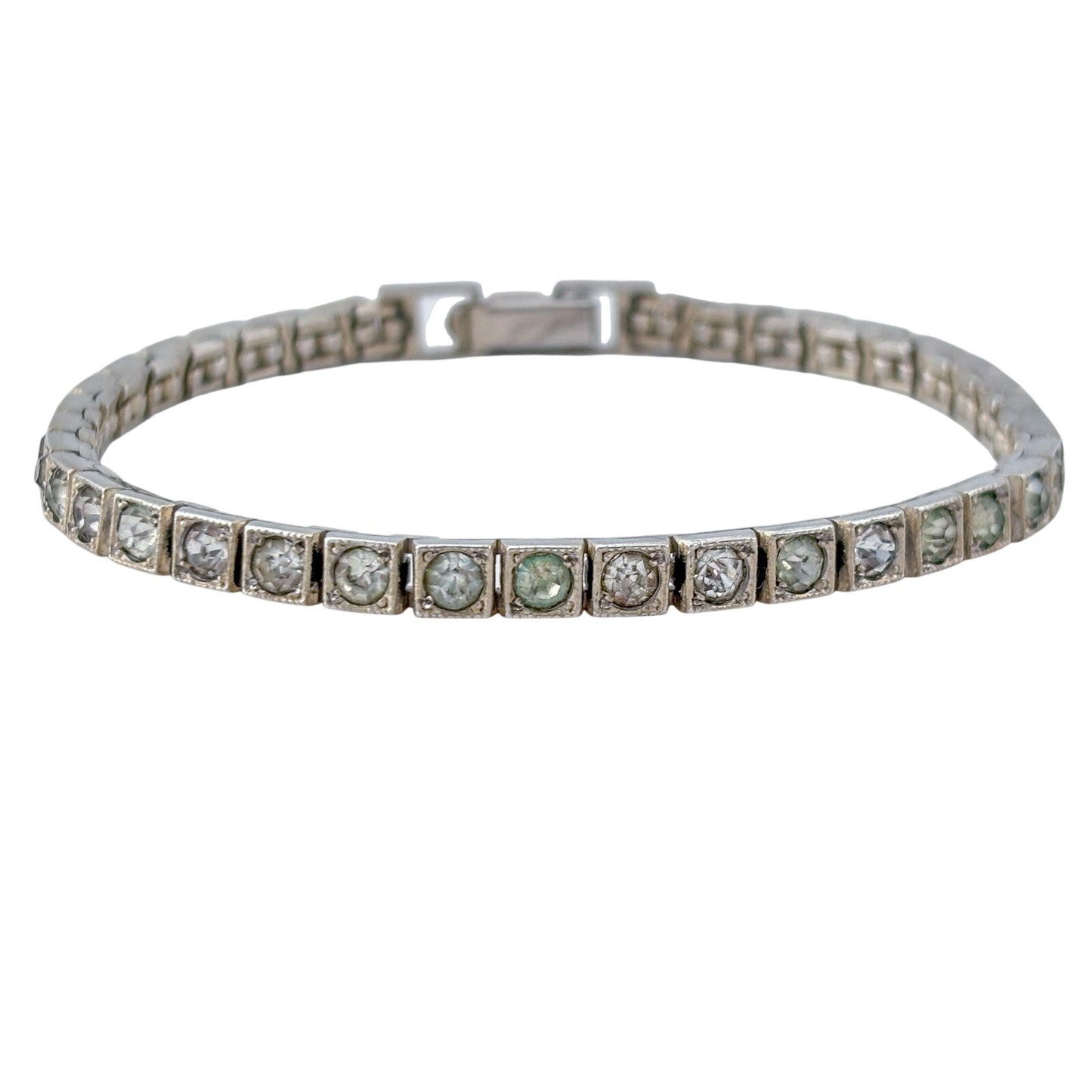 Vintage Otis Sterling Silver 925 Cubic Zirconia Tennis Bracelet 6.75"
