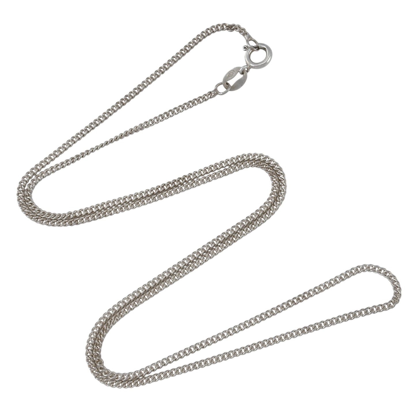 Vintage Sterling Silver 925 Curb Link Chain Necklace 18"