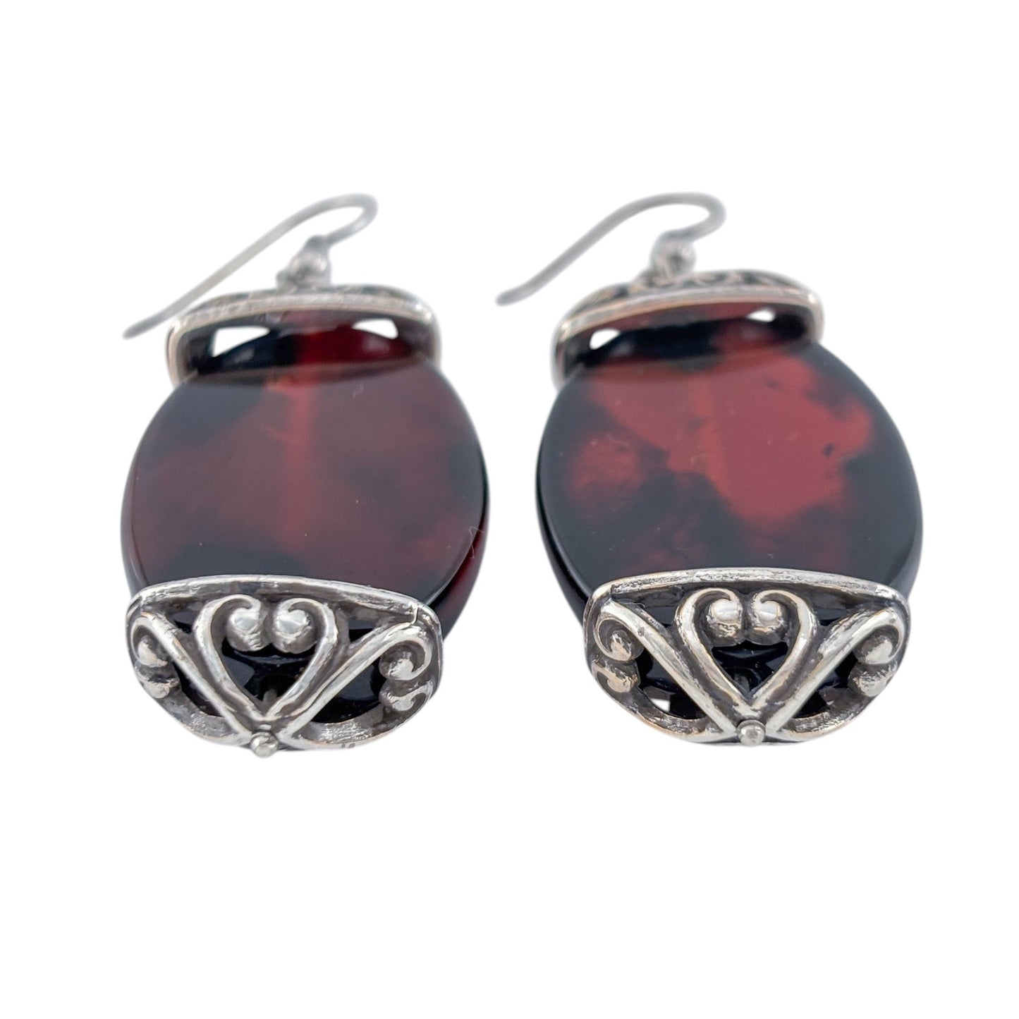 Vintage Sterling Silver 925 Carnelian Earrings