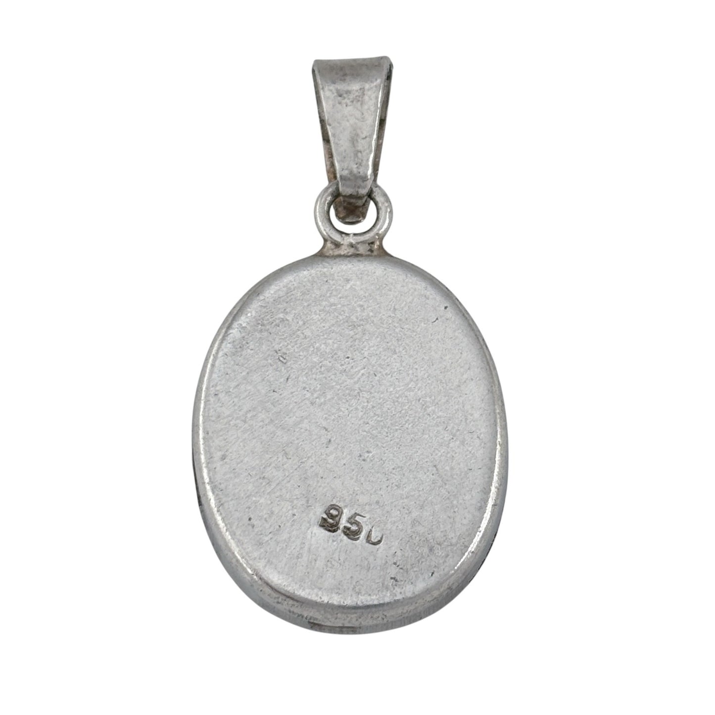 Vintage Sterling Silver 925 Multi Stone Mosaic Pendant