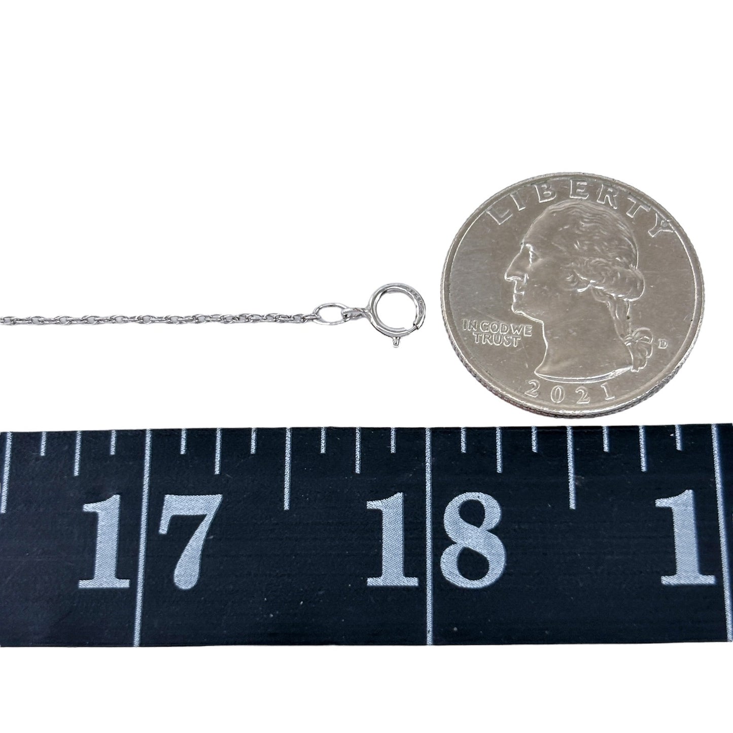 Estate Sterling Silver 925 1.1mm Rope Chain Necklace 18"