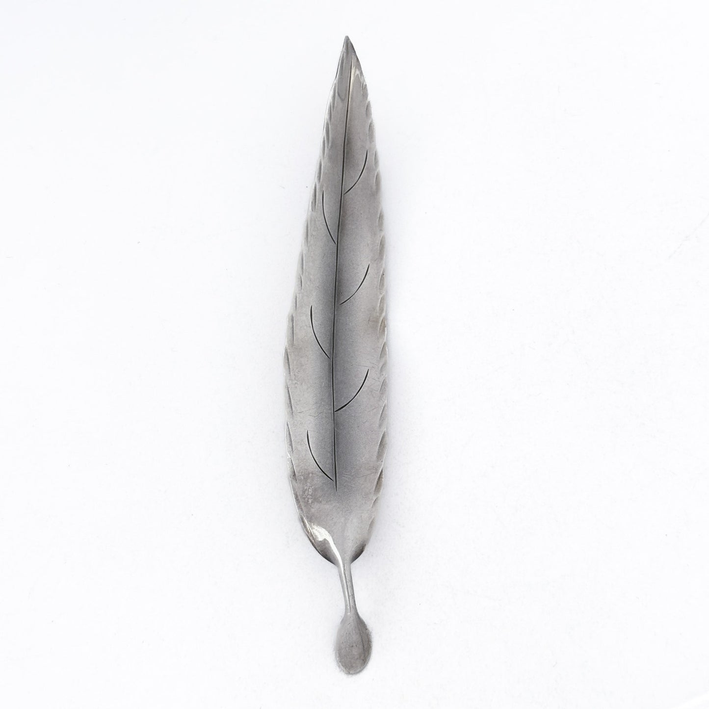 Vintage NYE Sterling Silver 925 Feather Brooch