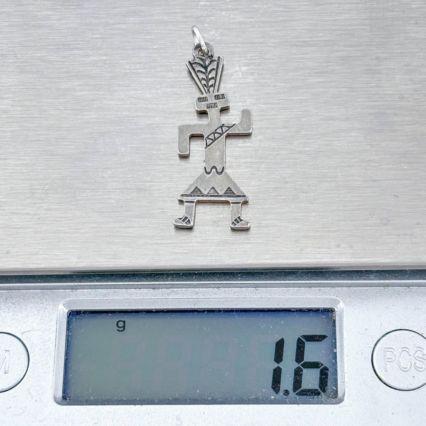 Vintage Sterling Silver 925 Kachina Doll Dancer Pendant