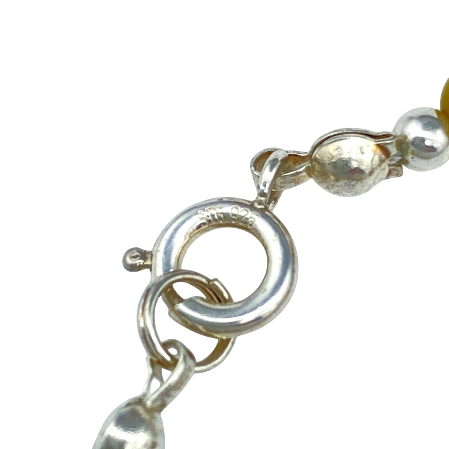 Vintage Sterling Silver 925 Yellow Cat’s Eye Bracelet 7.25"