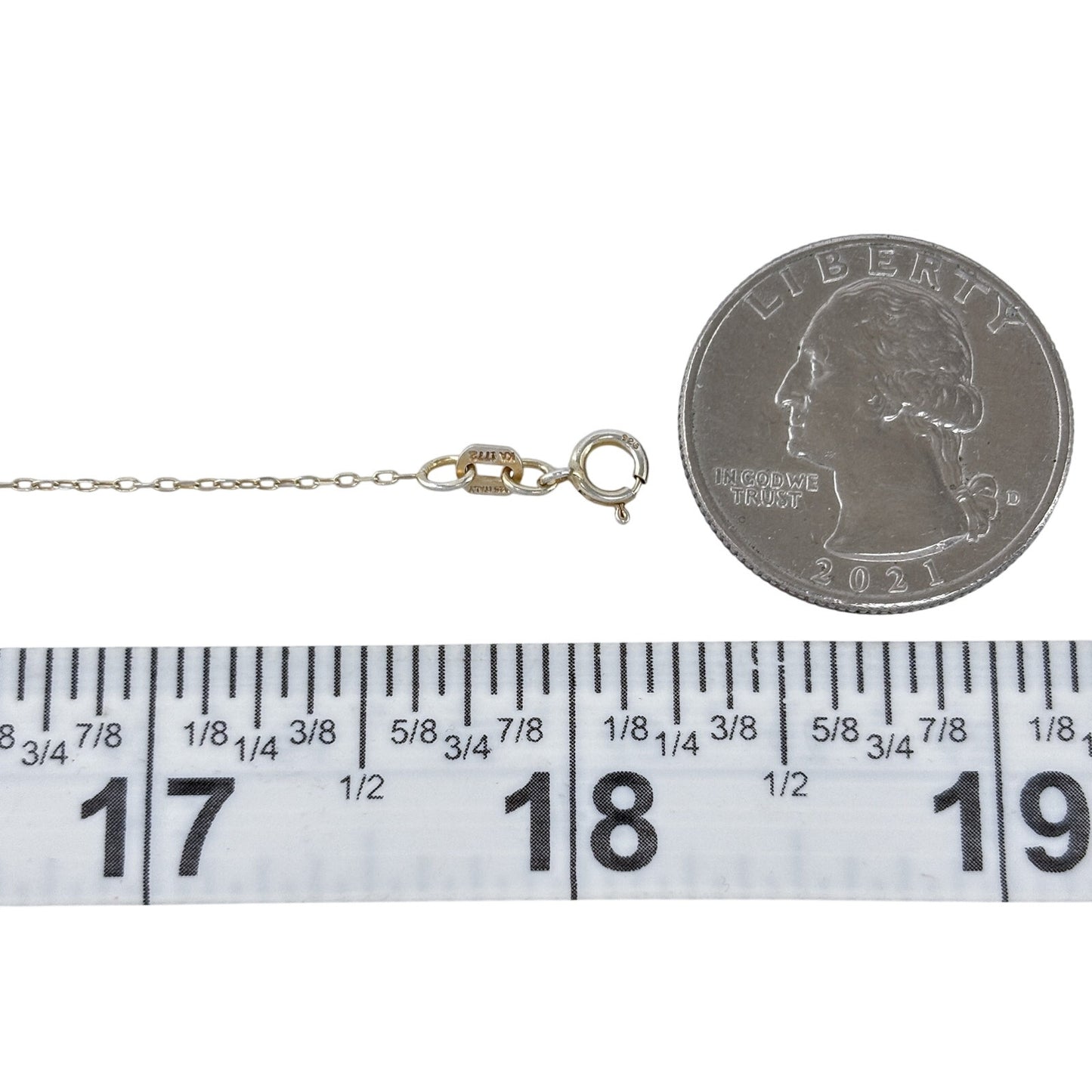Vinage Gold-Tone Sterling Silver 925 Cable Link Chain Necklace 16"-18"