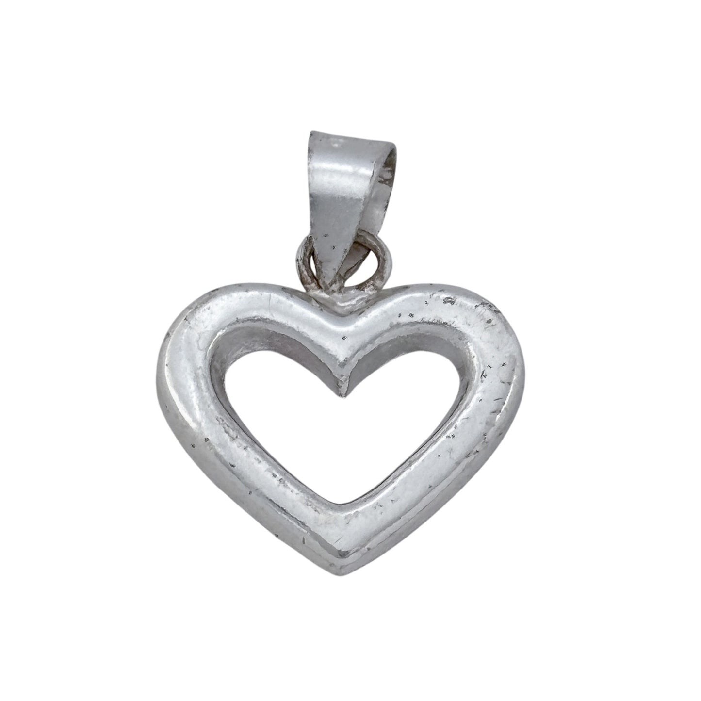 Vintage Sterling Silver 925 Pastel Crystal Reversible Heart Pendant