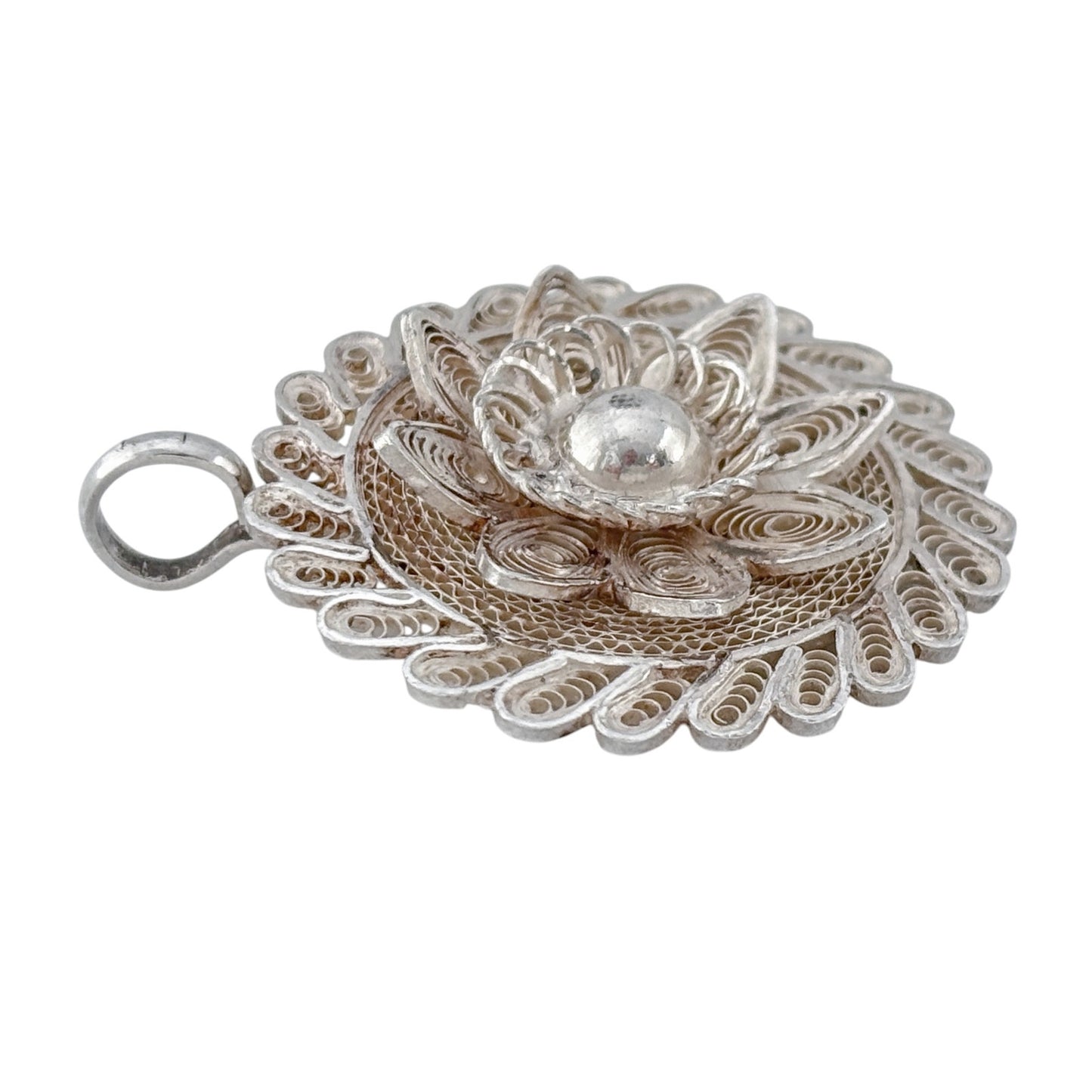 Vintage Sterling Silver 925 Filigree Pendant