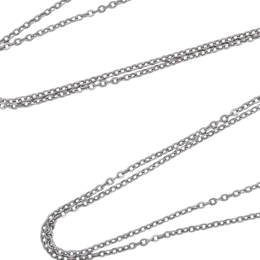 Vintage Sterling Silver 925 Cable Link Chain Necklace 18.5"-20.5"