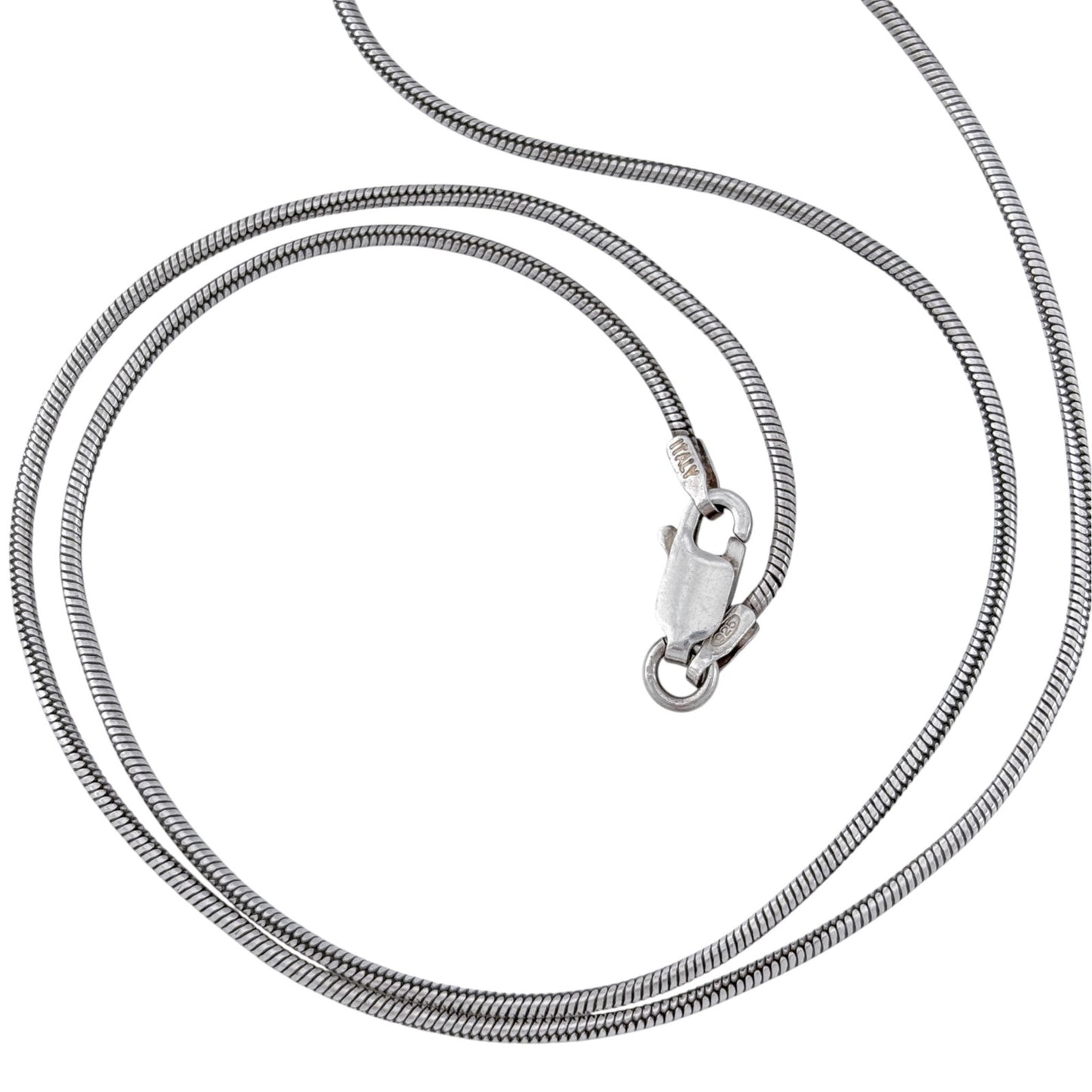 Vintage Italy Sterling Silver 925 Snake Chain Necklace 17.5"
