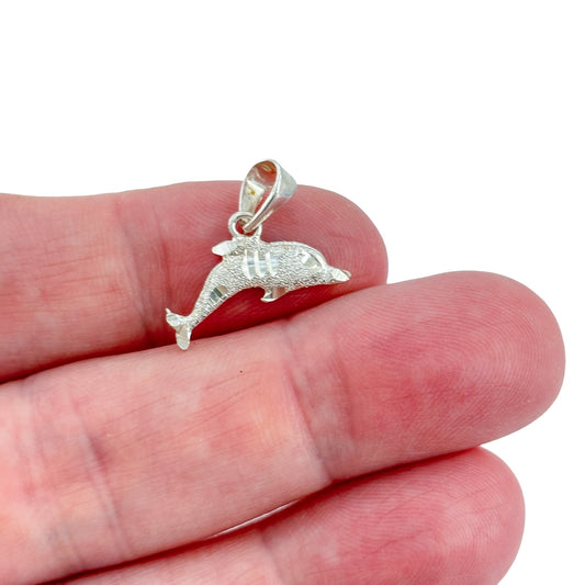 Vintage Sterling Silver 925 Dolphin Pendant