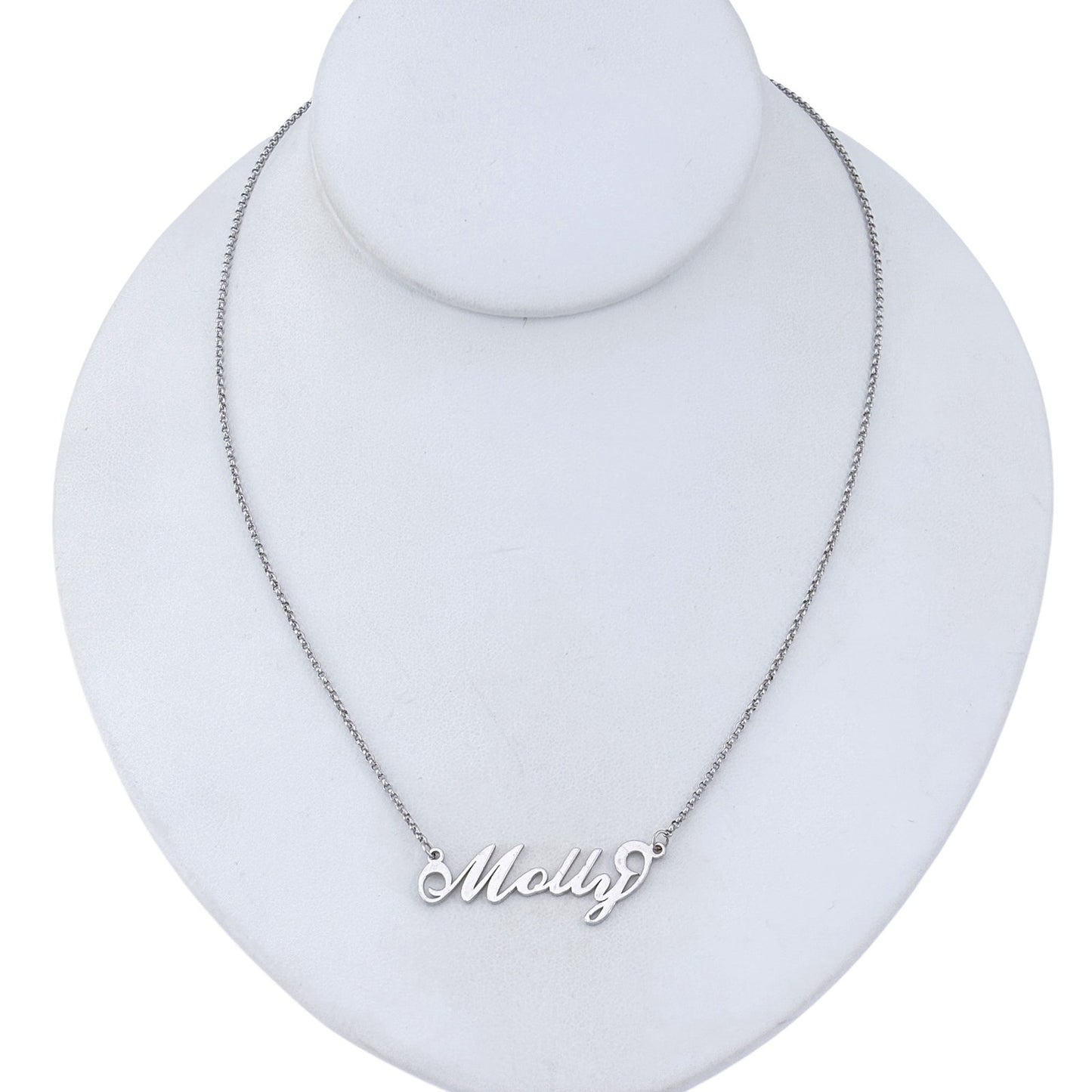 Vintage Sterling Silver 925 Molly Name Necklace 20"