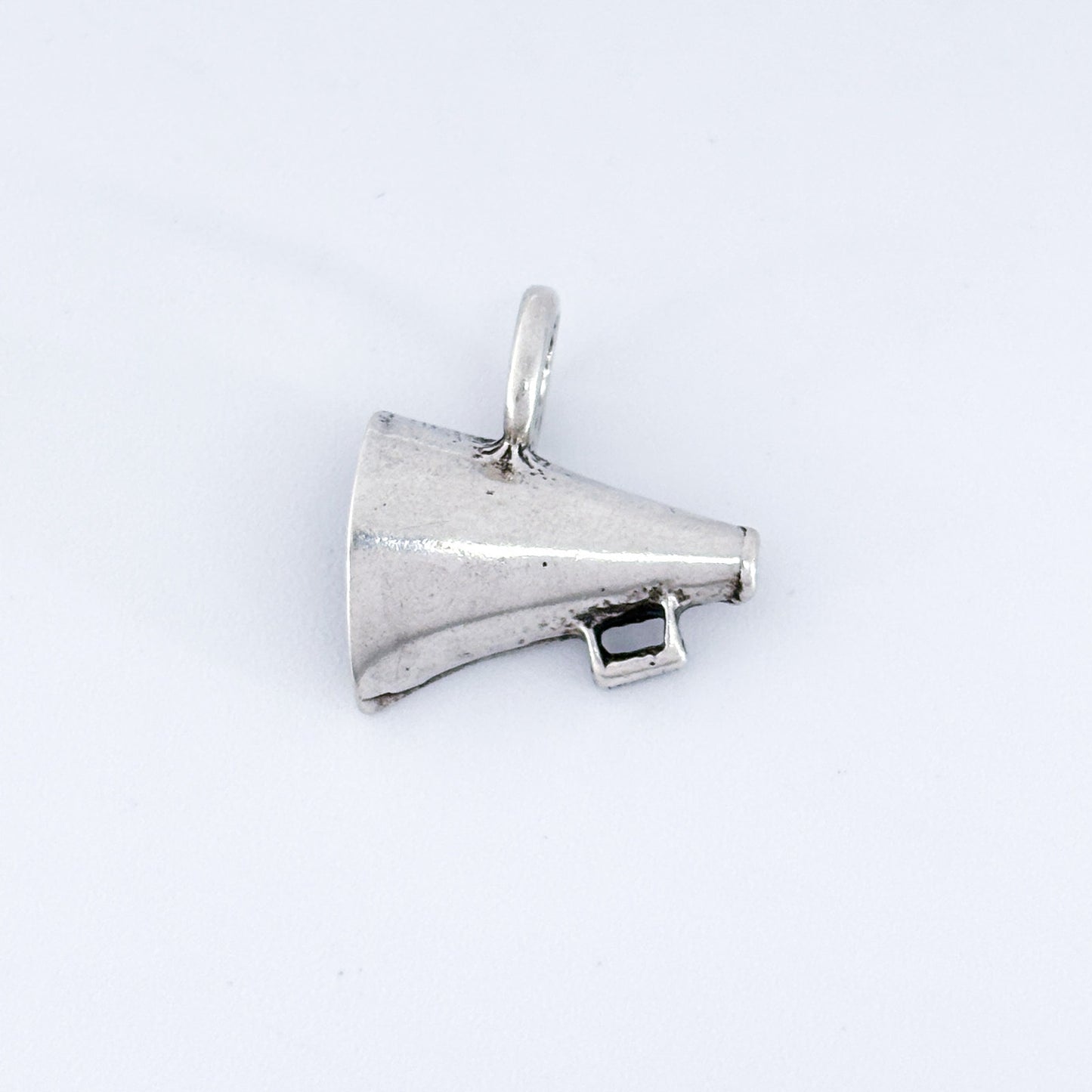 Vintage Thailand Sterling Silver 925 Cheer Megaphone Pendant Charm