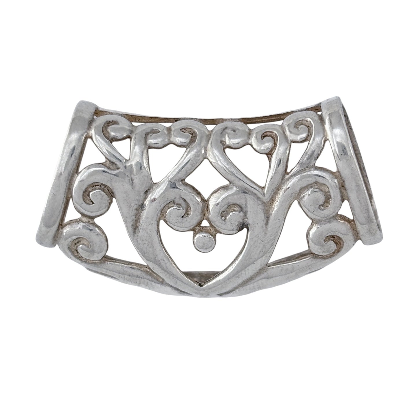 Vintage Sterling Silver 925 Heart Filigree Pendant